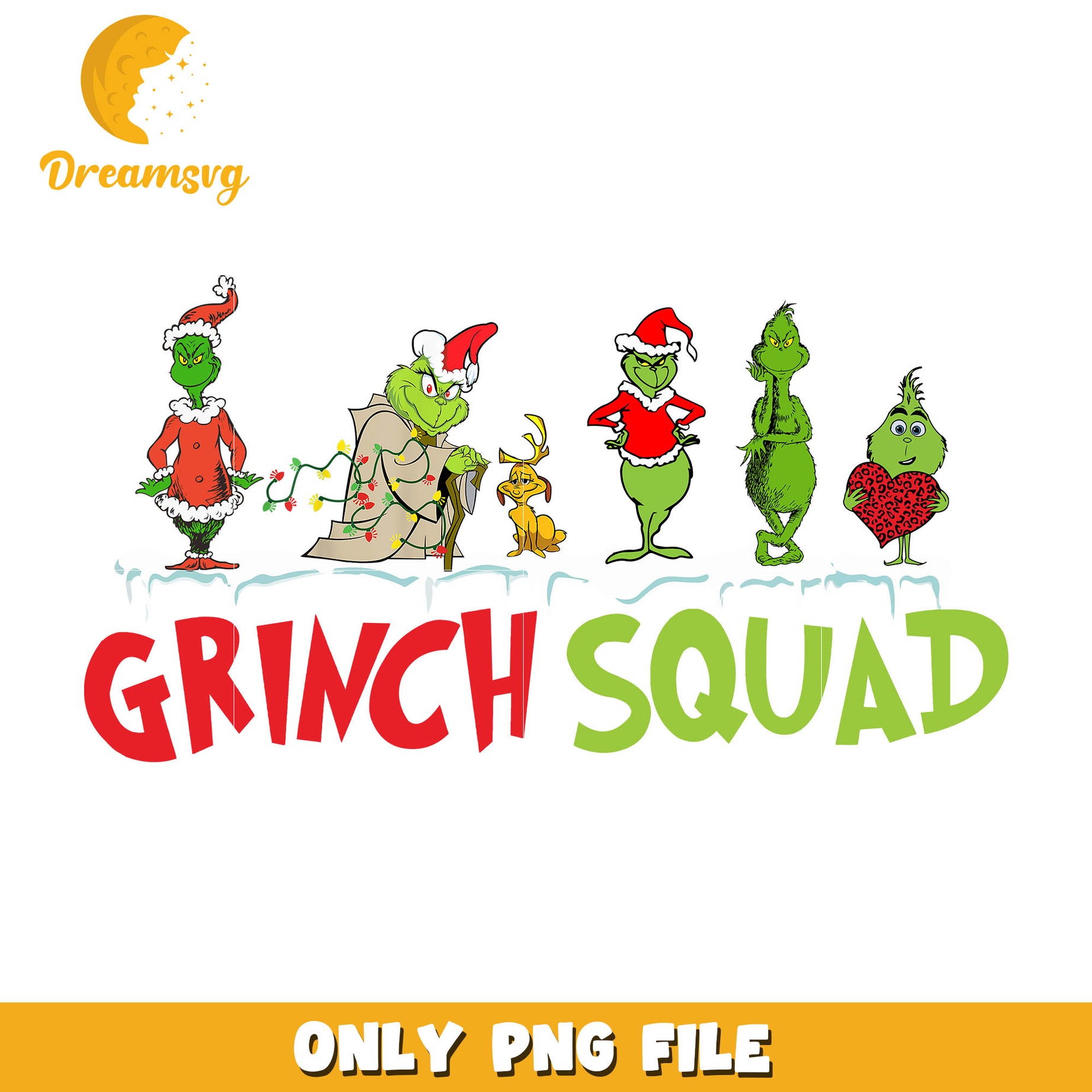 Many Grinch squad christmas png, grinch and max png, grinchmas png