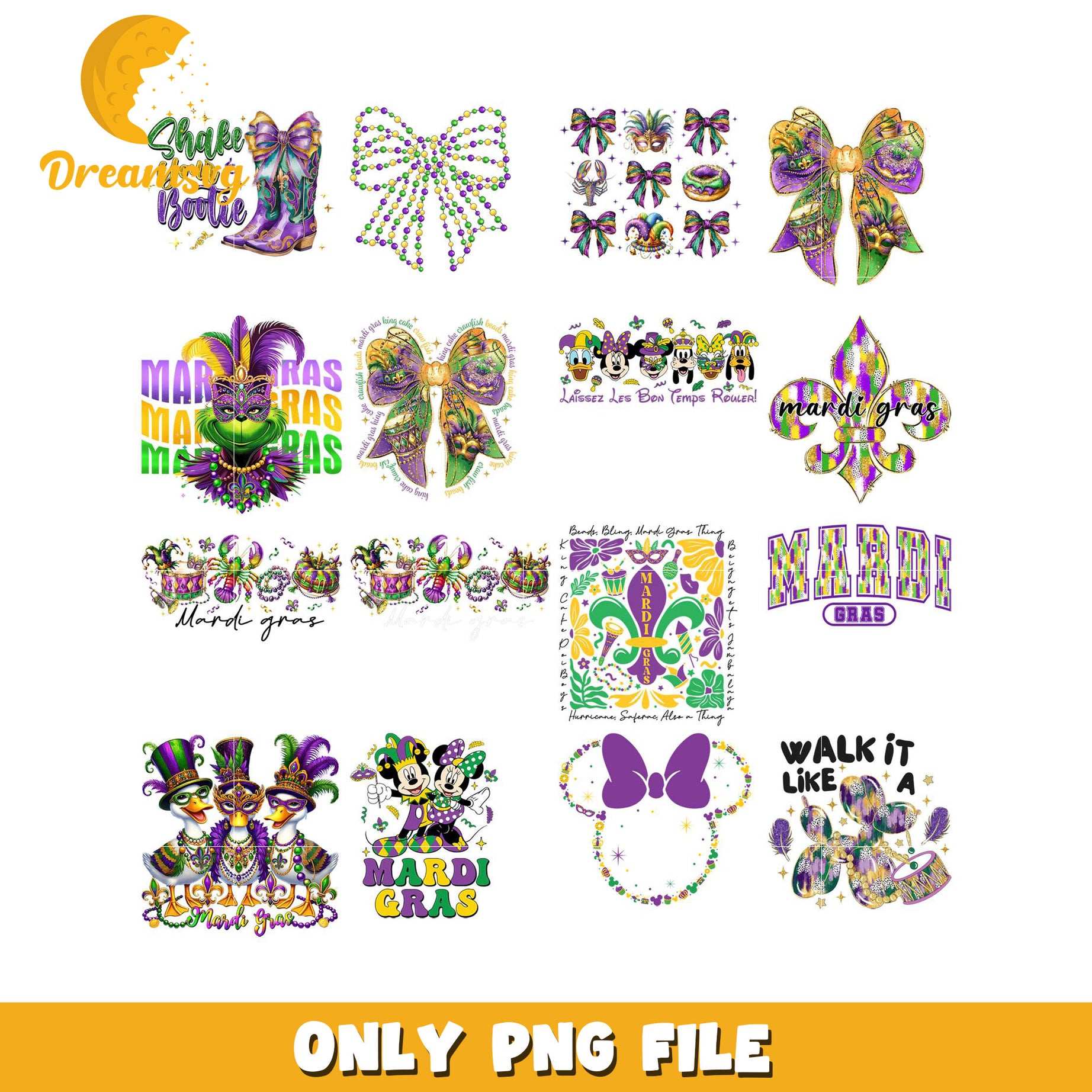 Mardi Gras PNG Bundle Colorful Designs for Celebrations