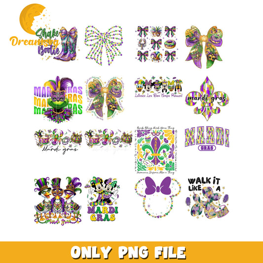 Mardi Gras PNG Bundle Colorful Designs for Celebrations