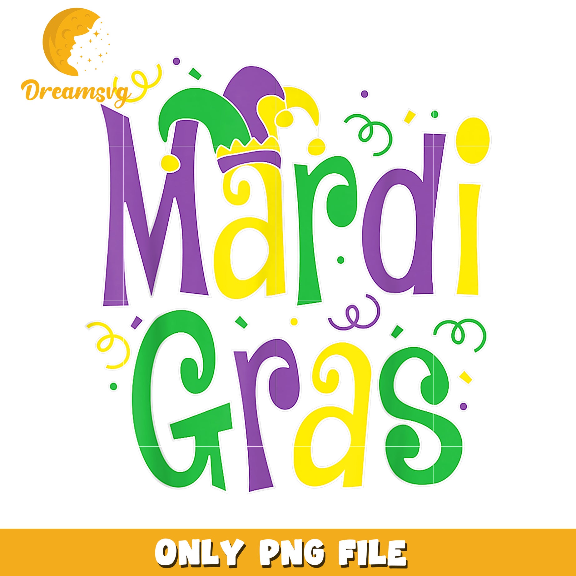 Mardi Gras funny font design png, Mardi Gras vacation png