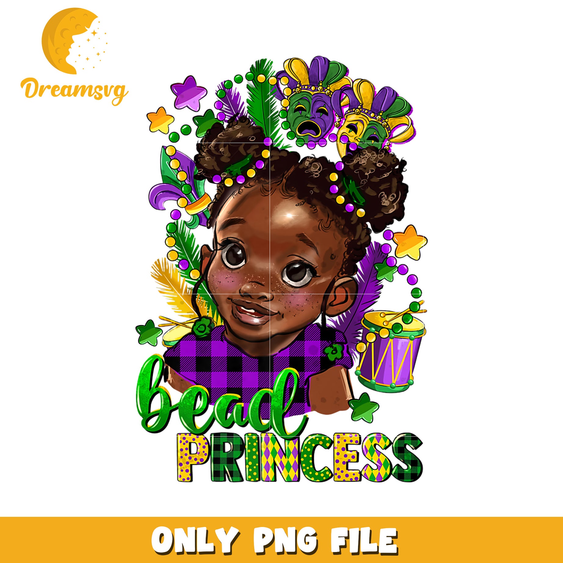 Mardi Gras girl bead princess png, mardi gras bead png