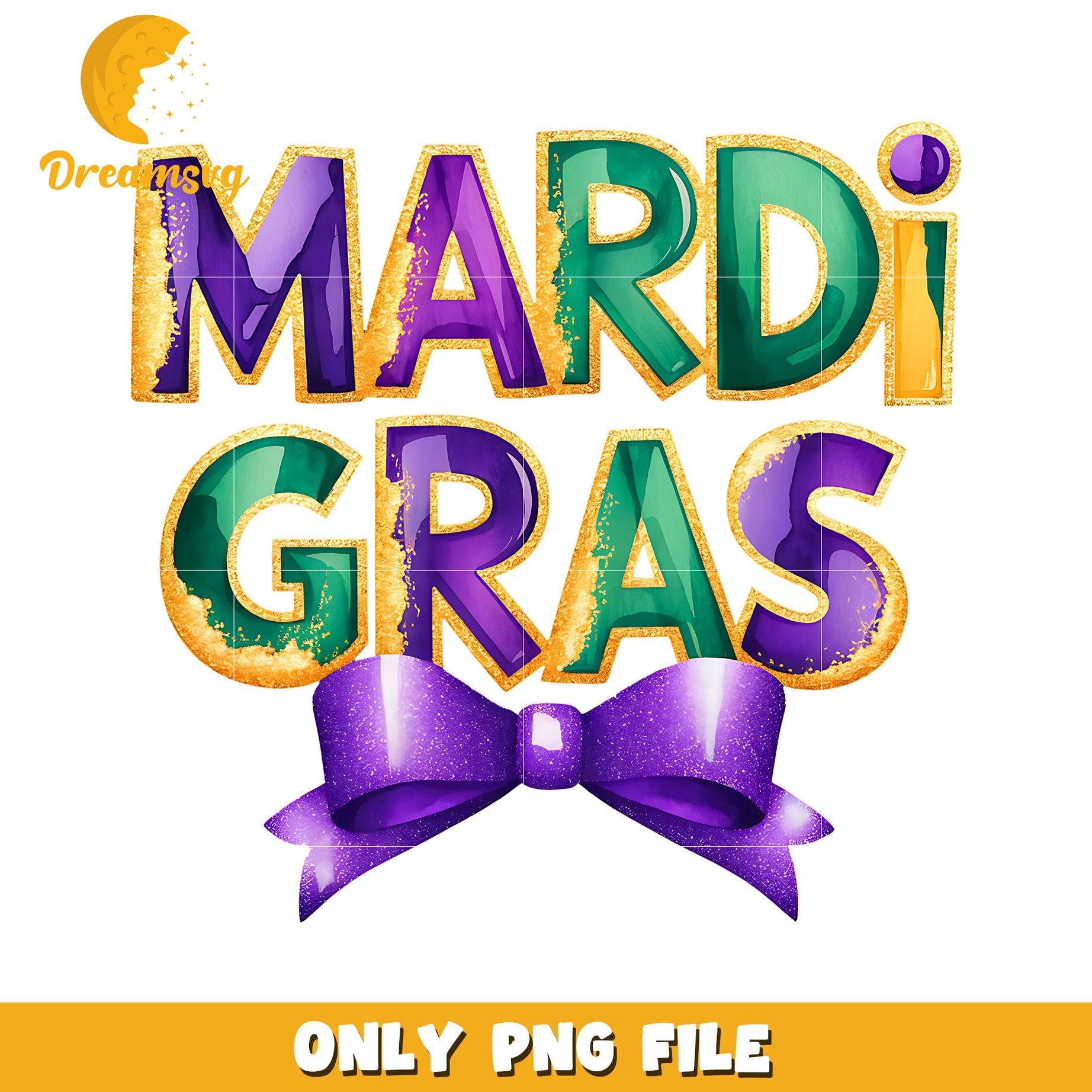 Mardi gras bow font design png, carnival mardi gras png