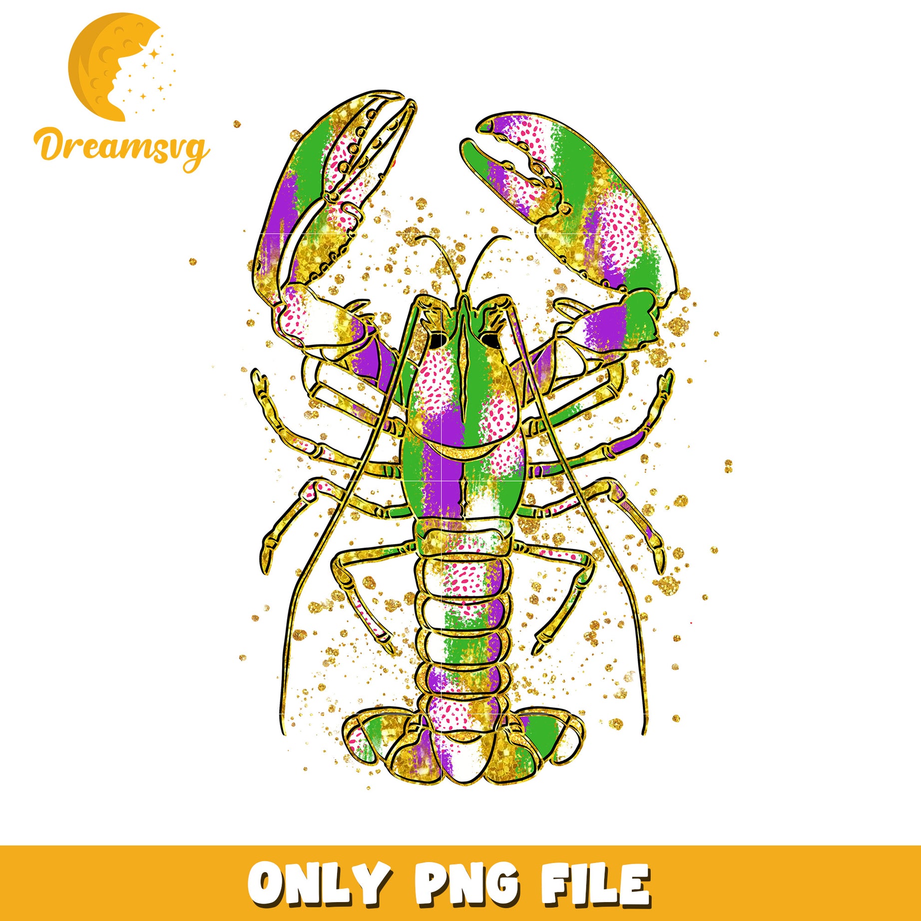Mardi gras colorful lobster png, mardi gras png, lobster png