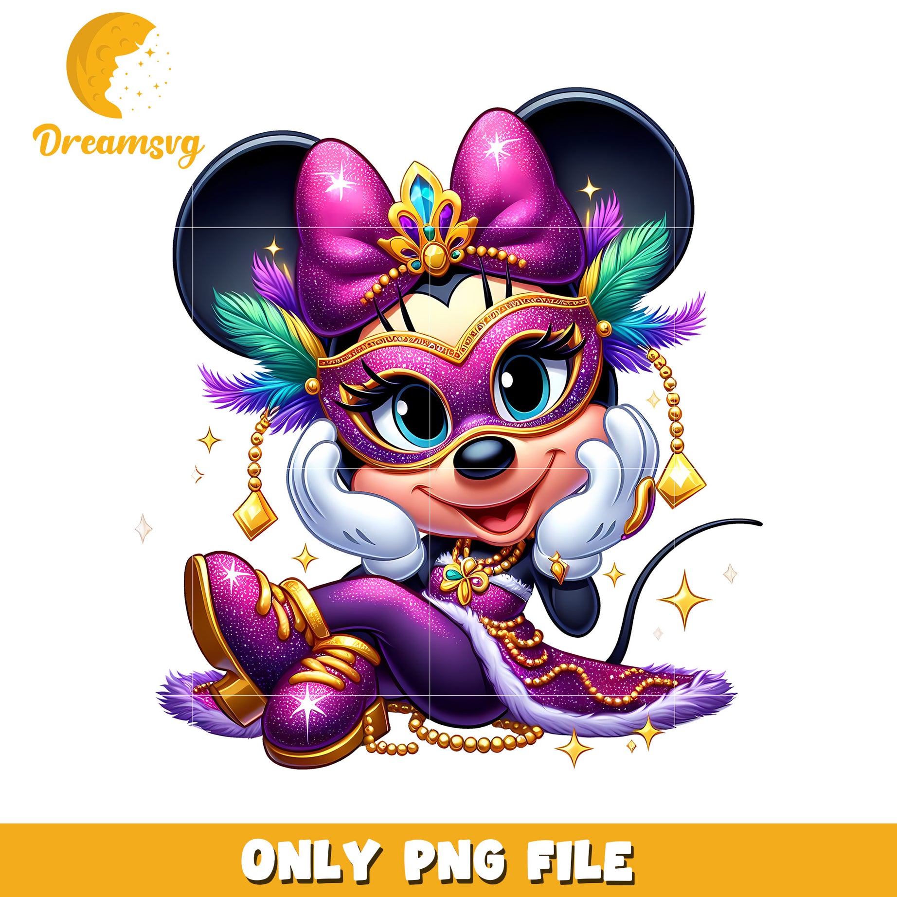 Mardi gras day minnie character png, happy mardi gras png