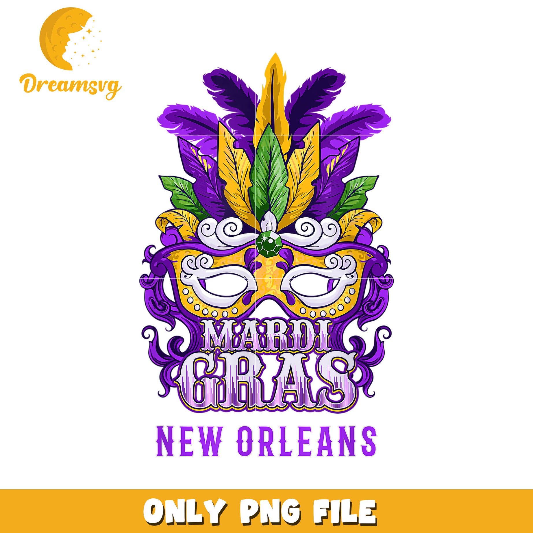 Mardi gras new orleans font design png, feathered mask png