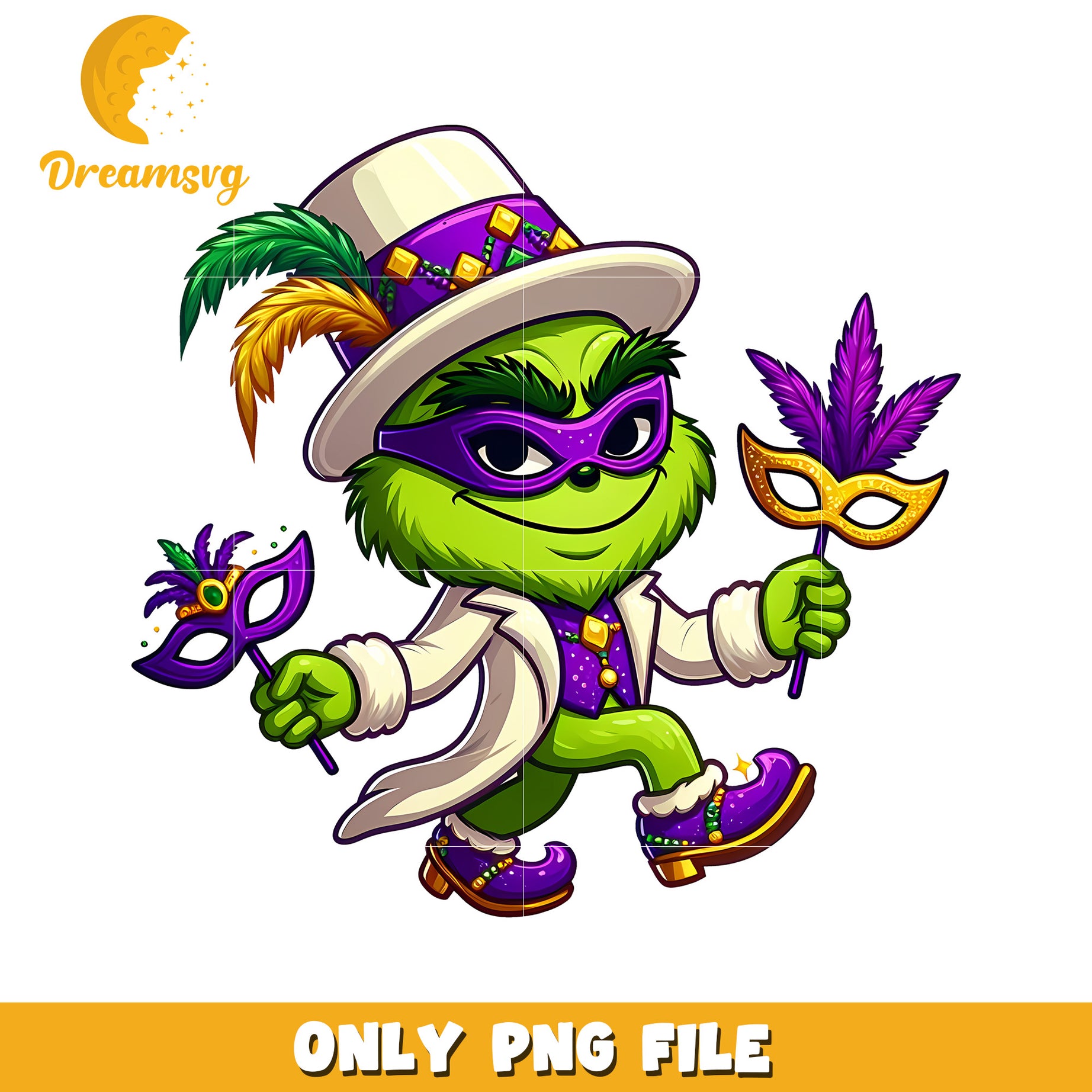 Mardi gras outfit grinch character png, mardi gras png, grinch png