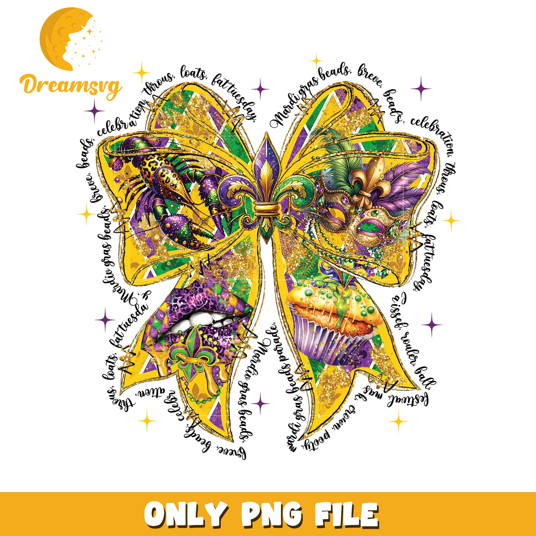 Mardi gras quotes ribbon design png, mardi gras png, quotes png