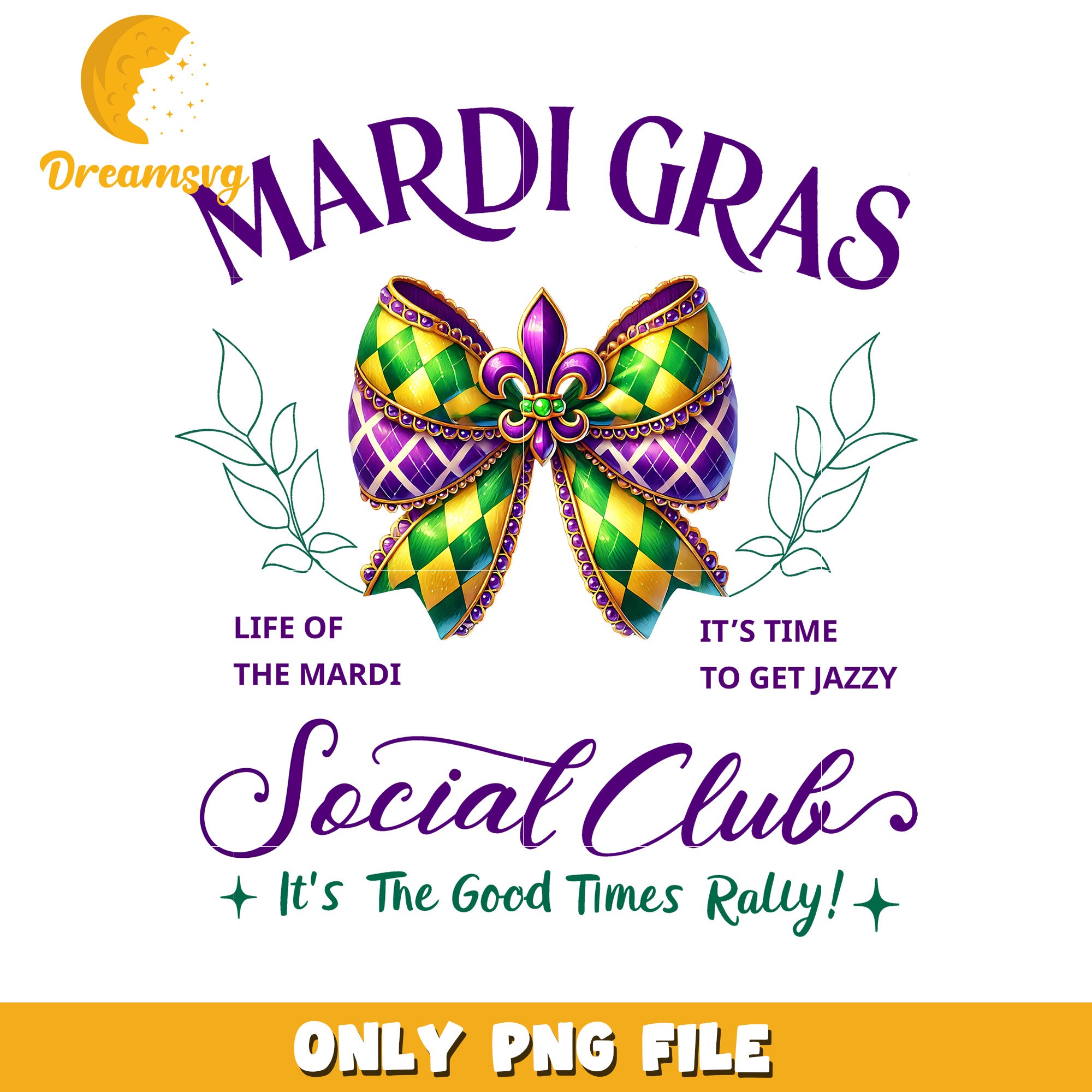 Mardi gras social club vintage bow png, mardi gras png, bow png