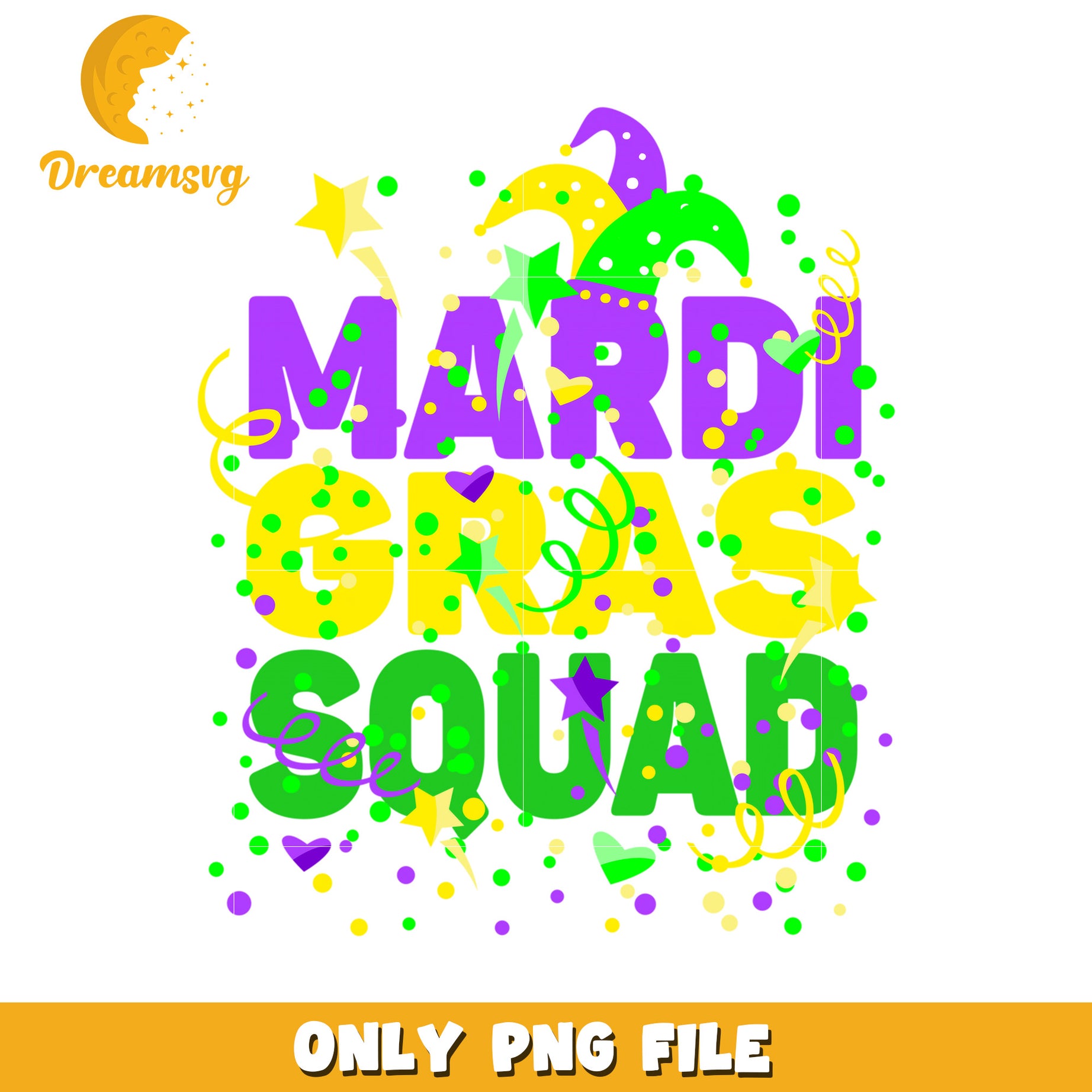 Mardi gras squad font design png, mardi gras vacation png