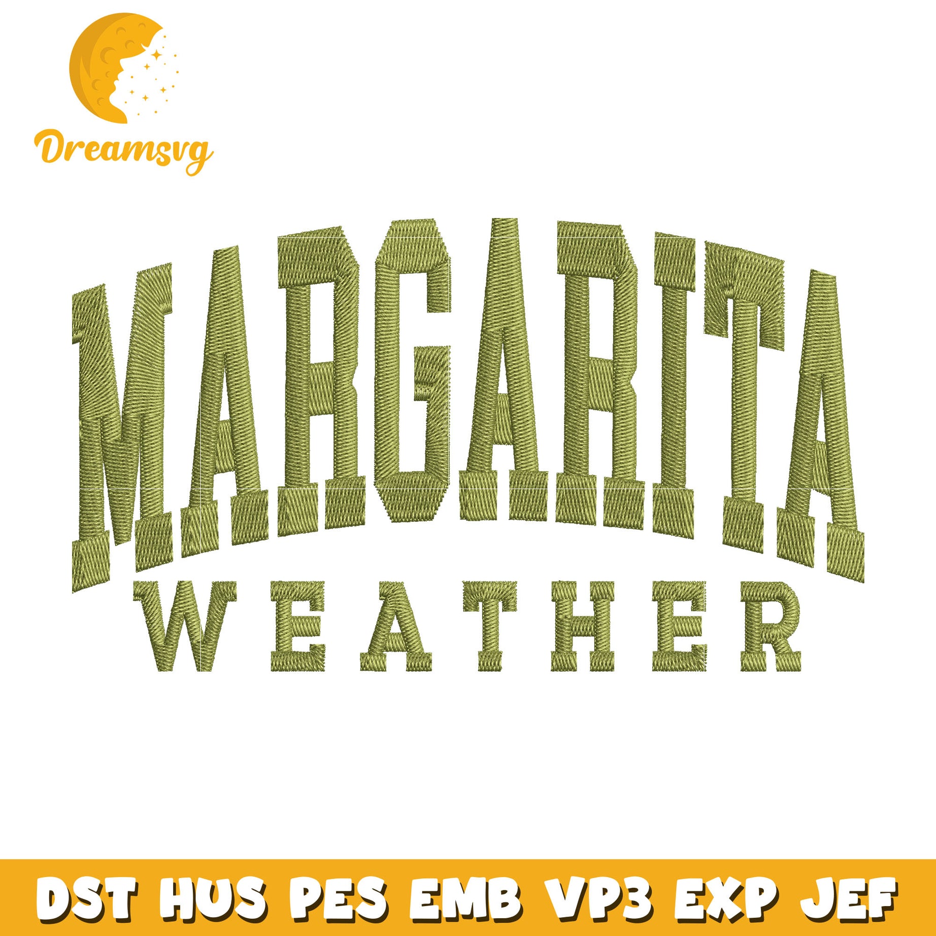 Margarita weather embroidery design