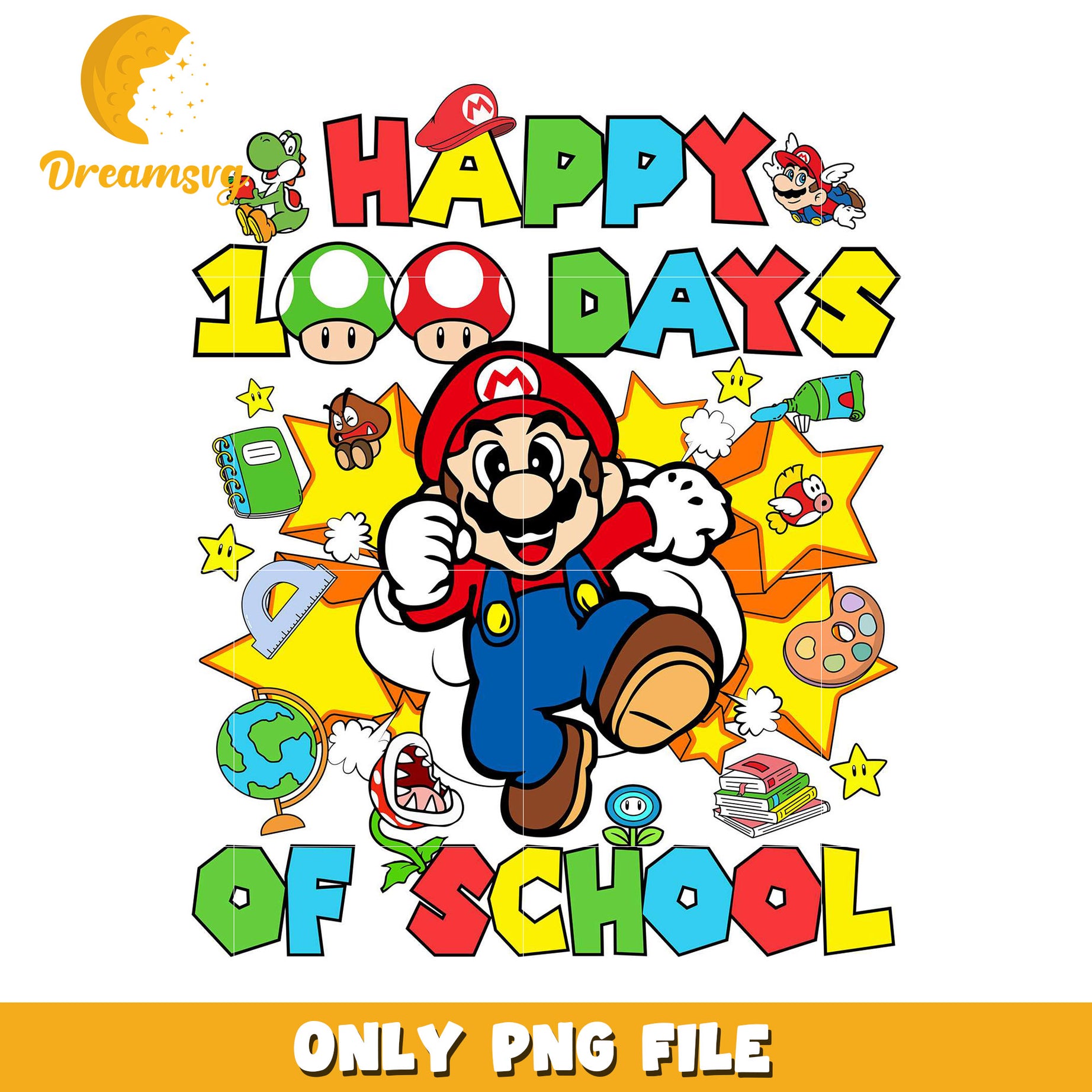 Mario 100 Days School PNG