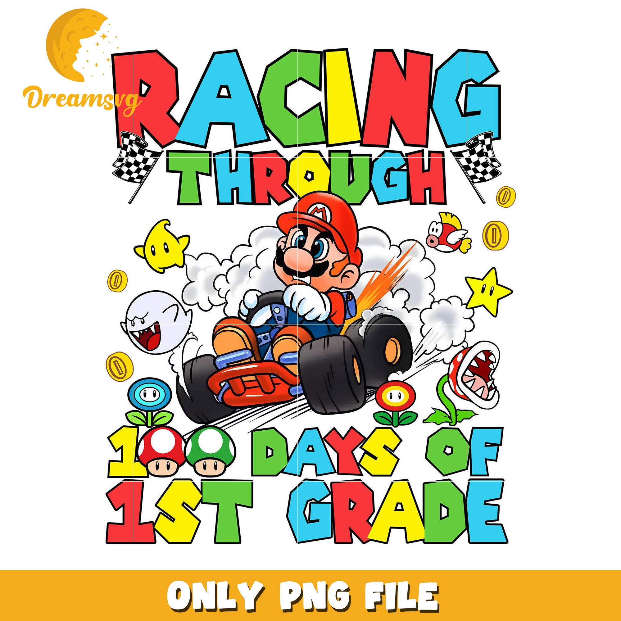 Mario 1st Grade PNG 100 Days