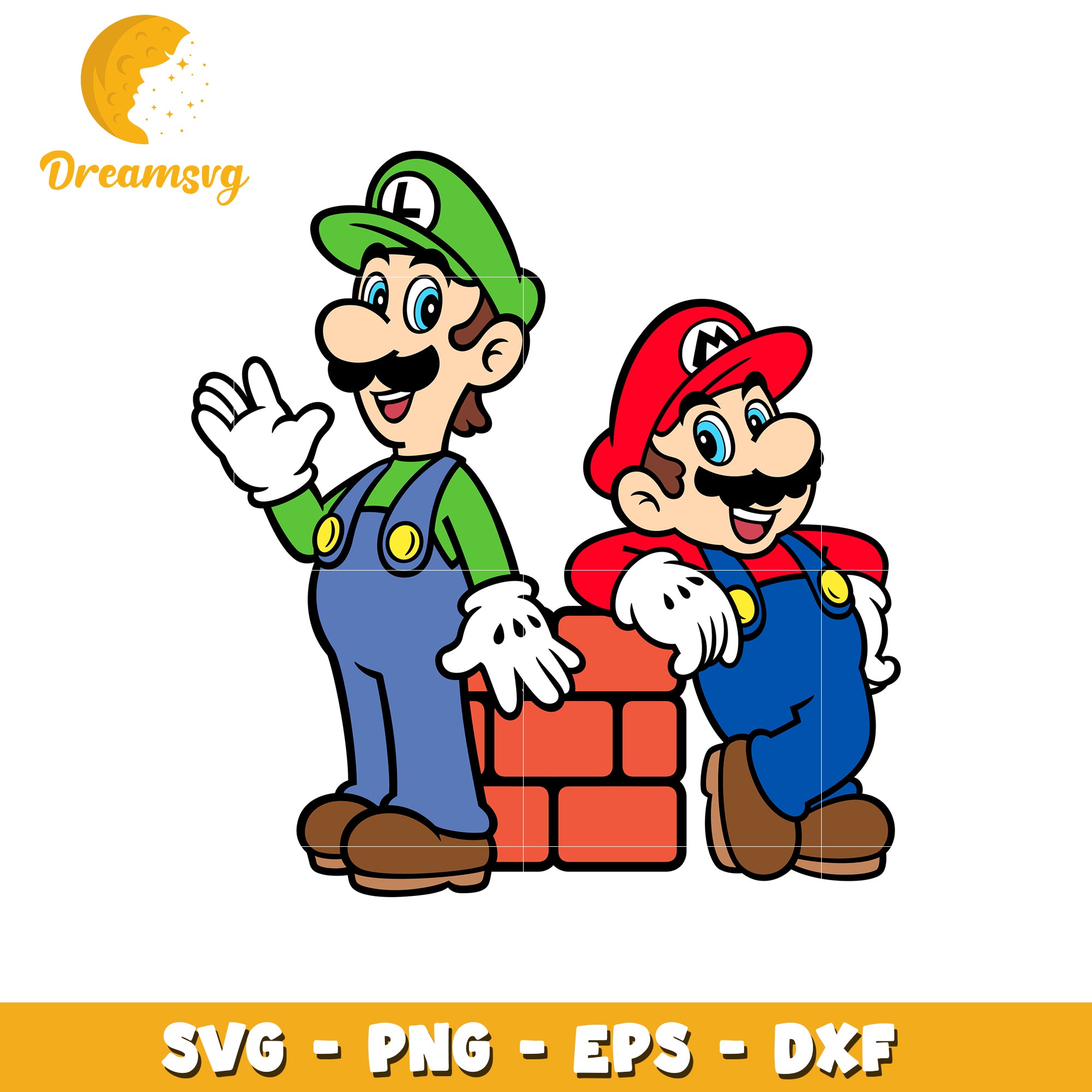Mario Bros SVG PNG EPS DXF Cut Files – DreamSVG Store