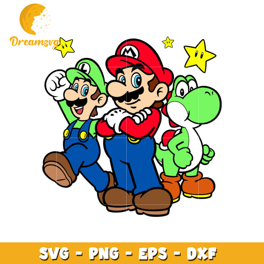 Mario Bros & Yoshi SVG PNG EPS DXF