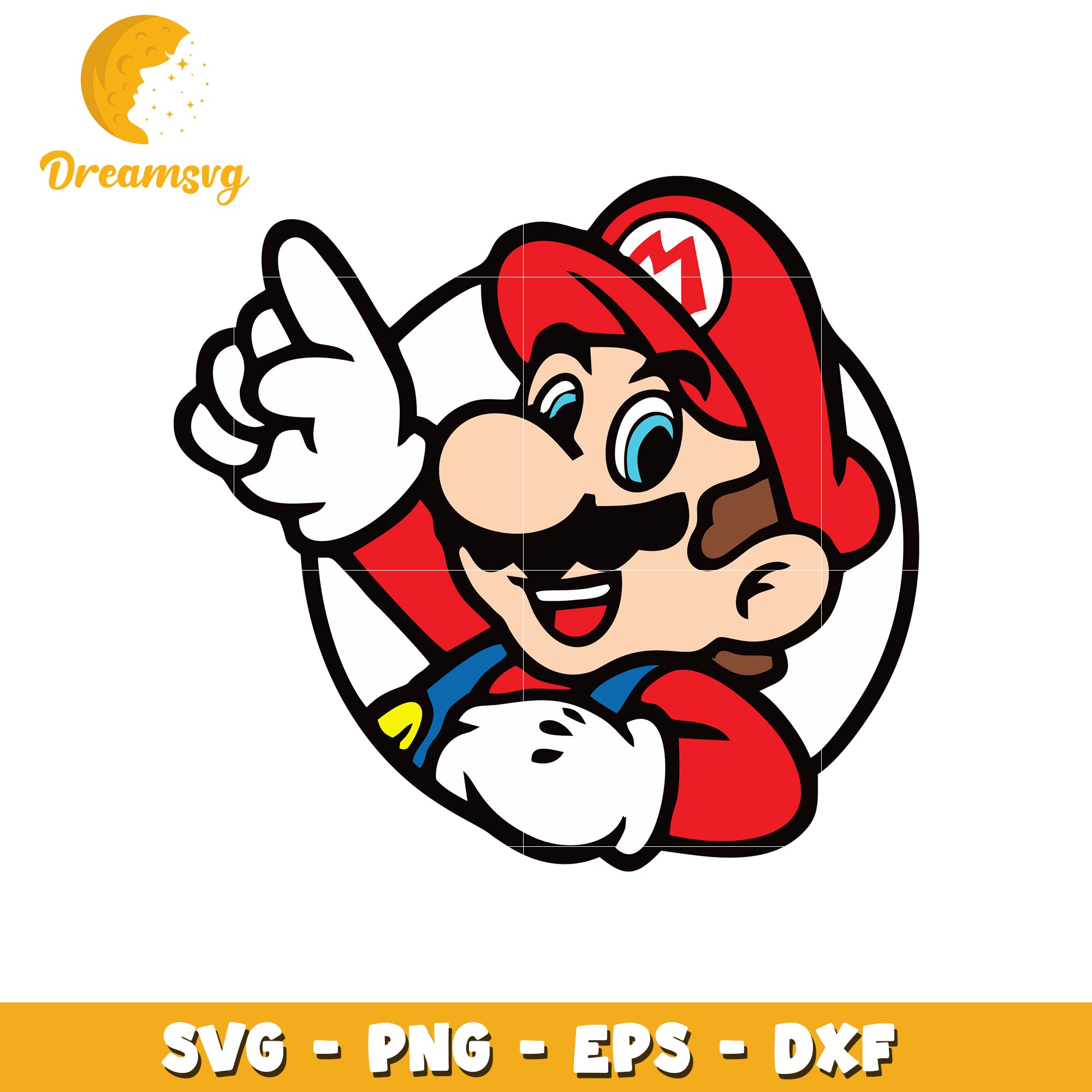 Mario Character SVG Clipart for Crafts and Design