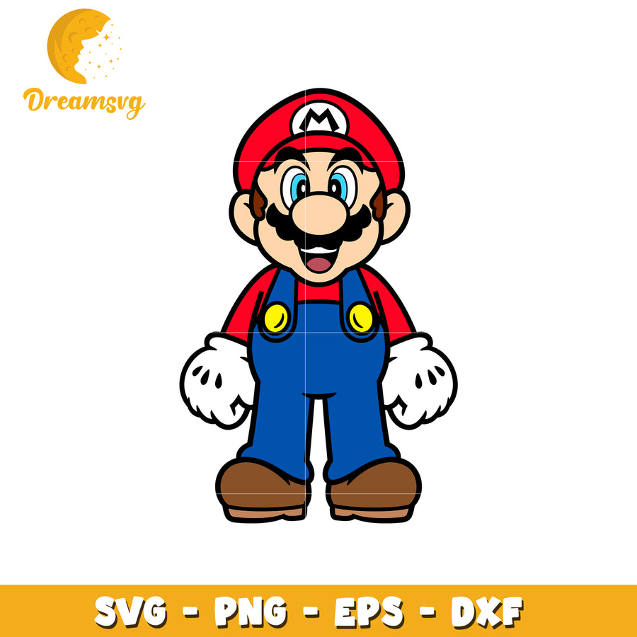 Mario Character SVG File for Crafting and Design