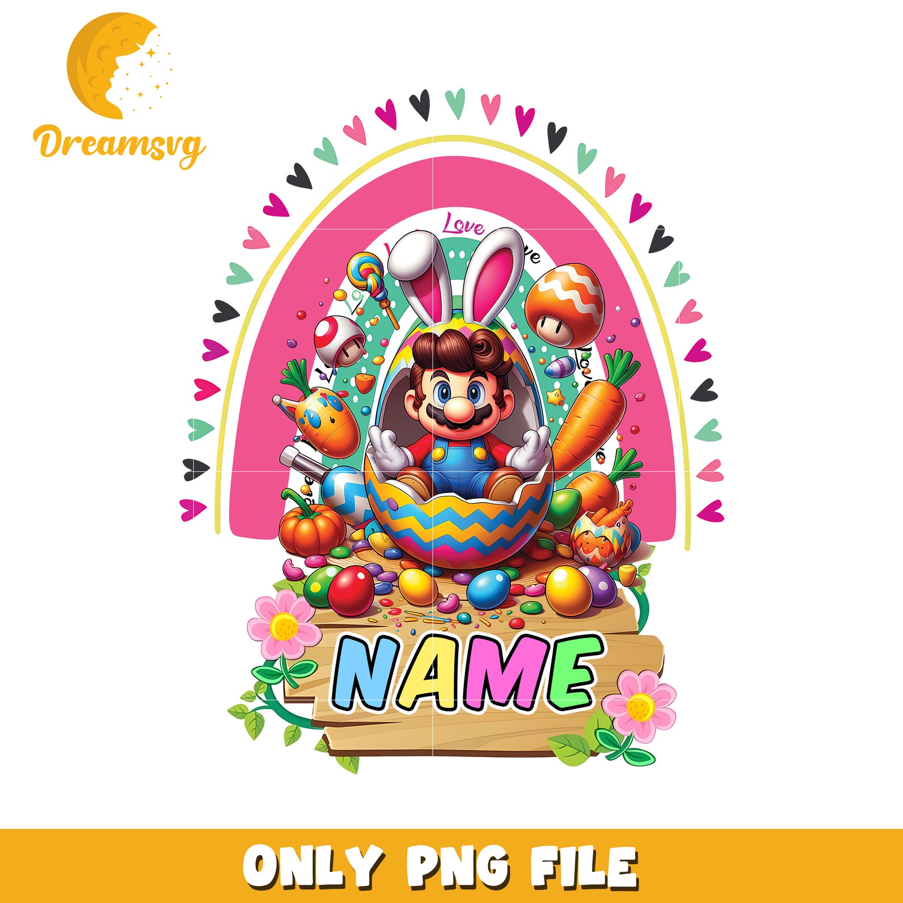 Mario Easter Egg PNG Personalized Design