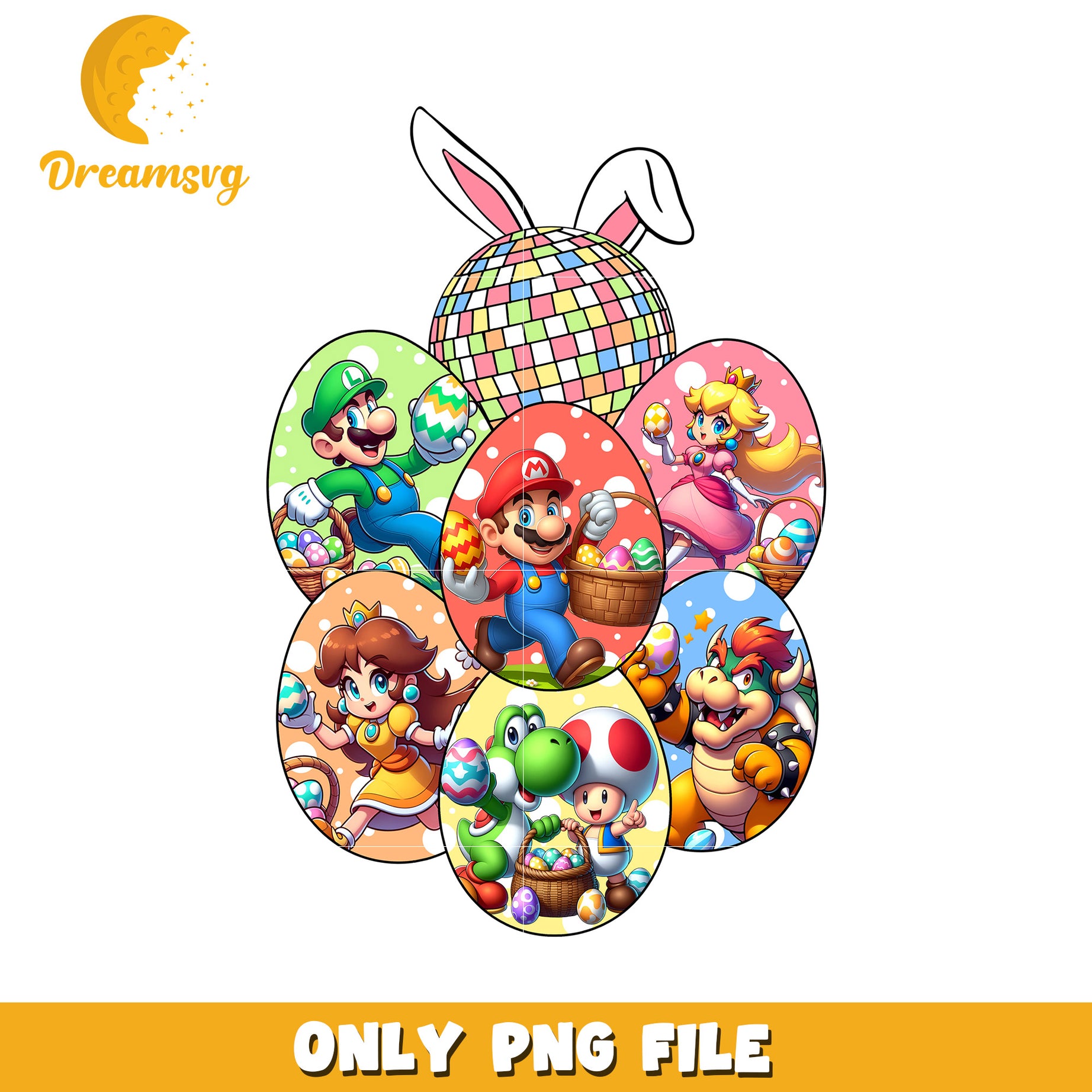 Mario Easter PNG Characters & Eggs