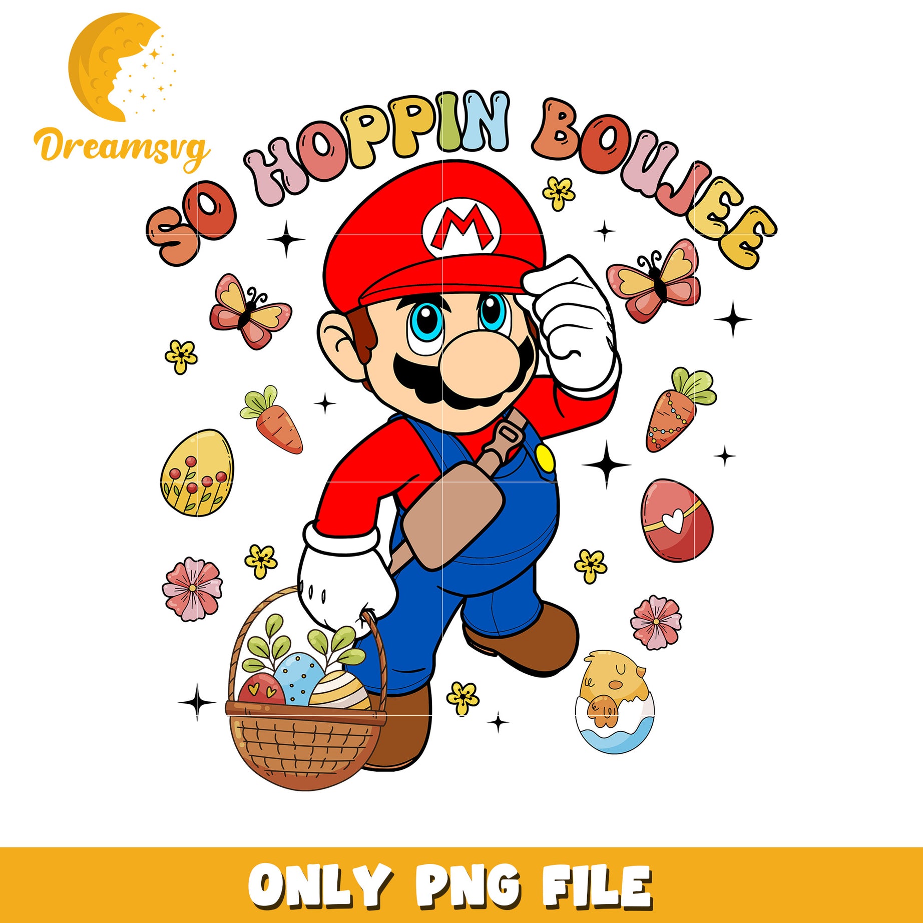 Mario Easter PNG Sublimation Design