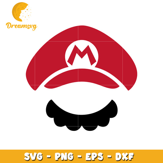 Mario Hat SVG PNG EPS DXF Cut File