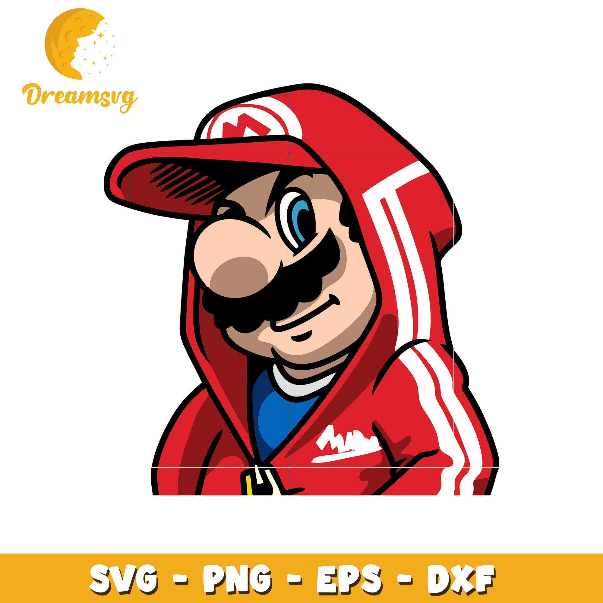 Mario Hoodie SVG PNG EPS DXF Files