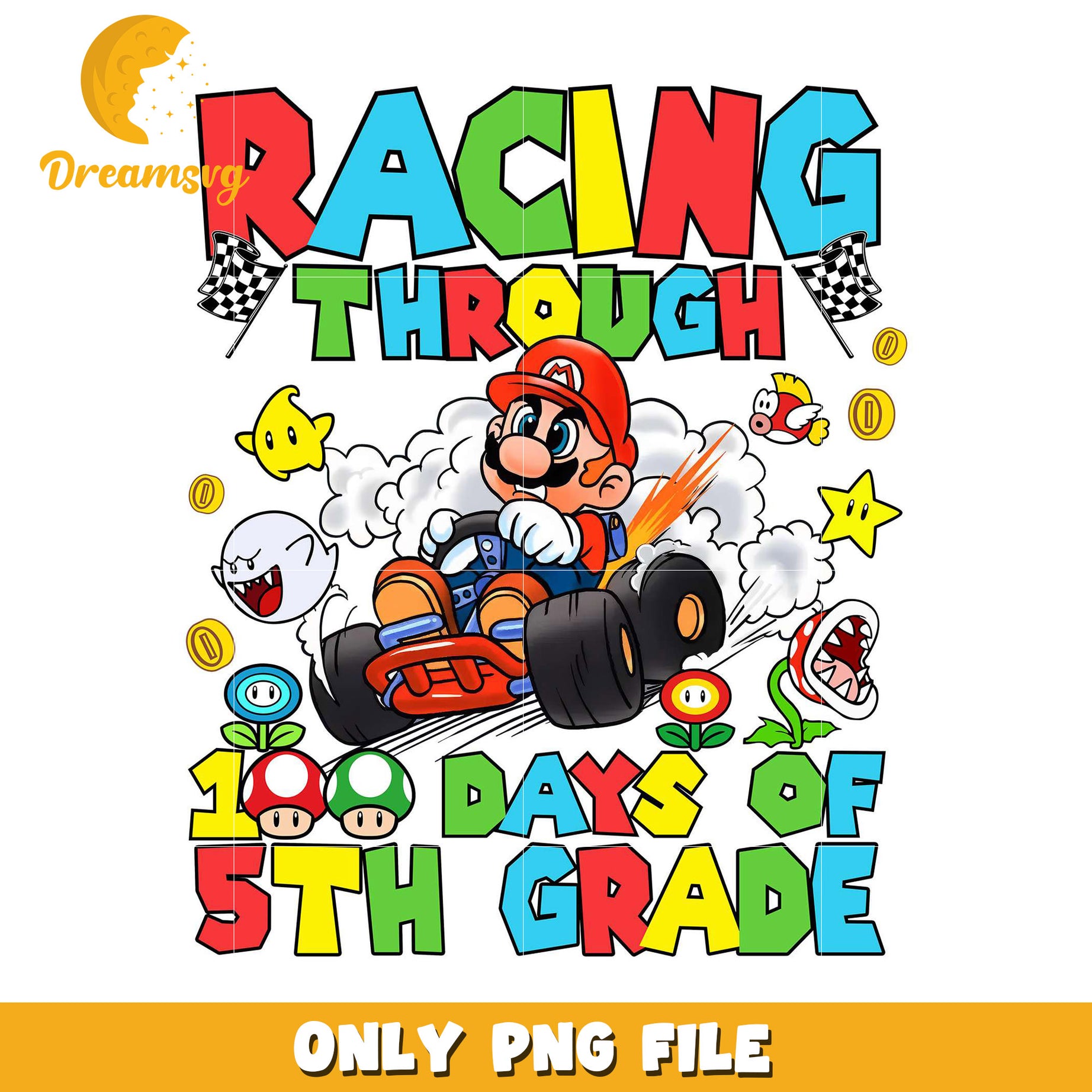 Mario Kart 100 Days 5th Grade PNG