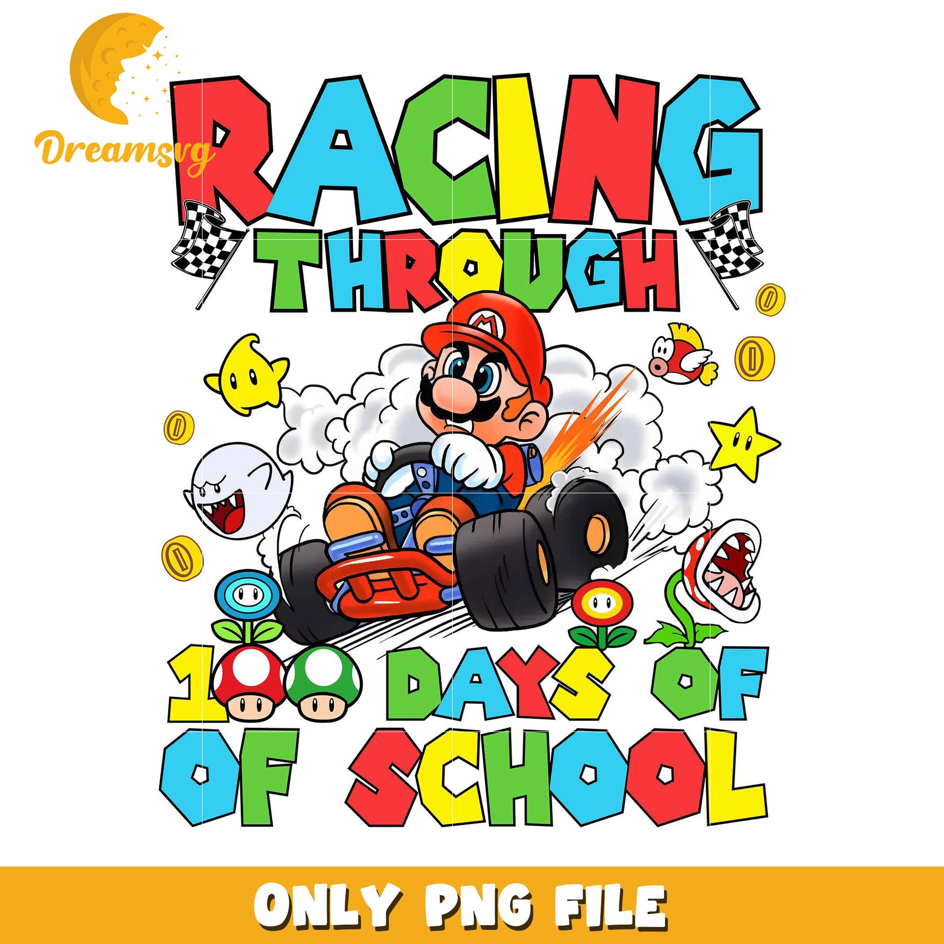 Mario Kart 100 Days of School PNG