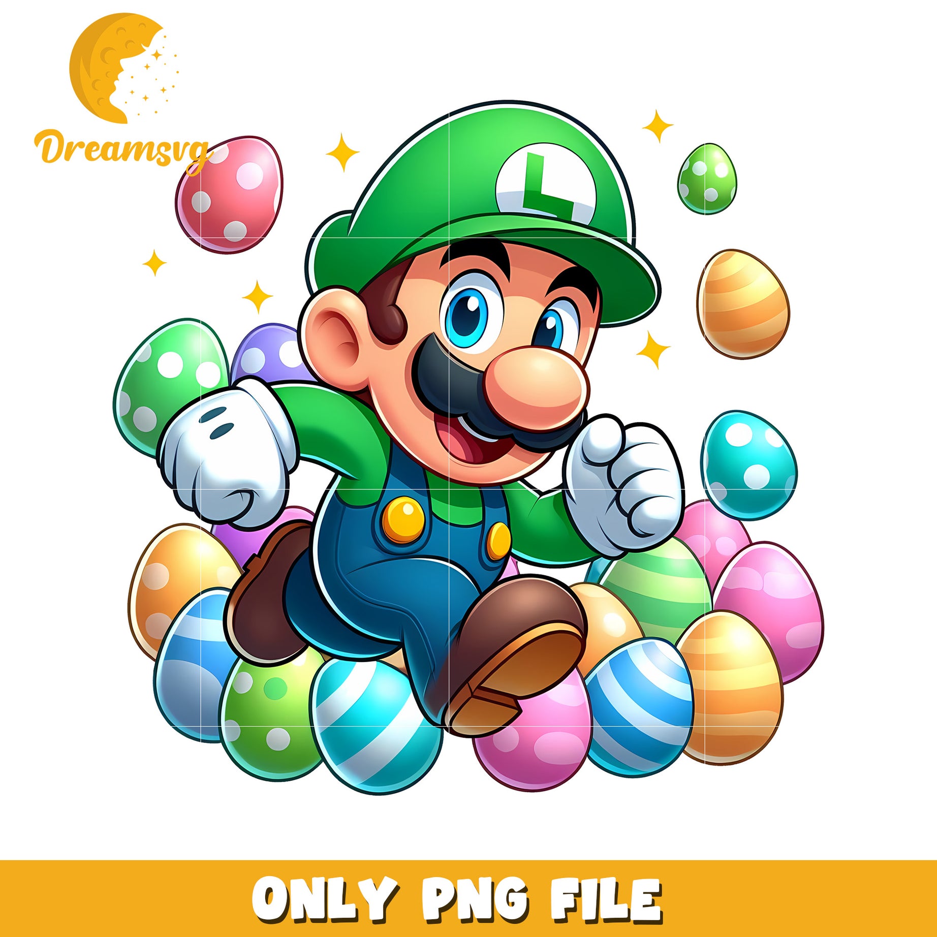 Mario Luigi easter eggs png, super mario cast png, easter day png