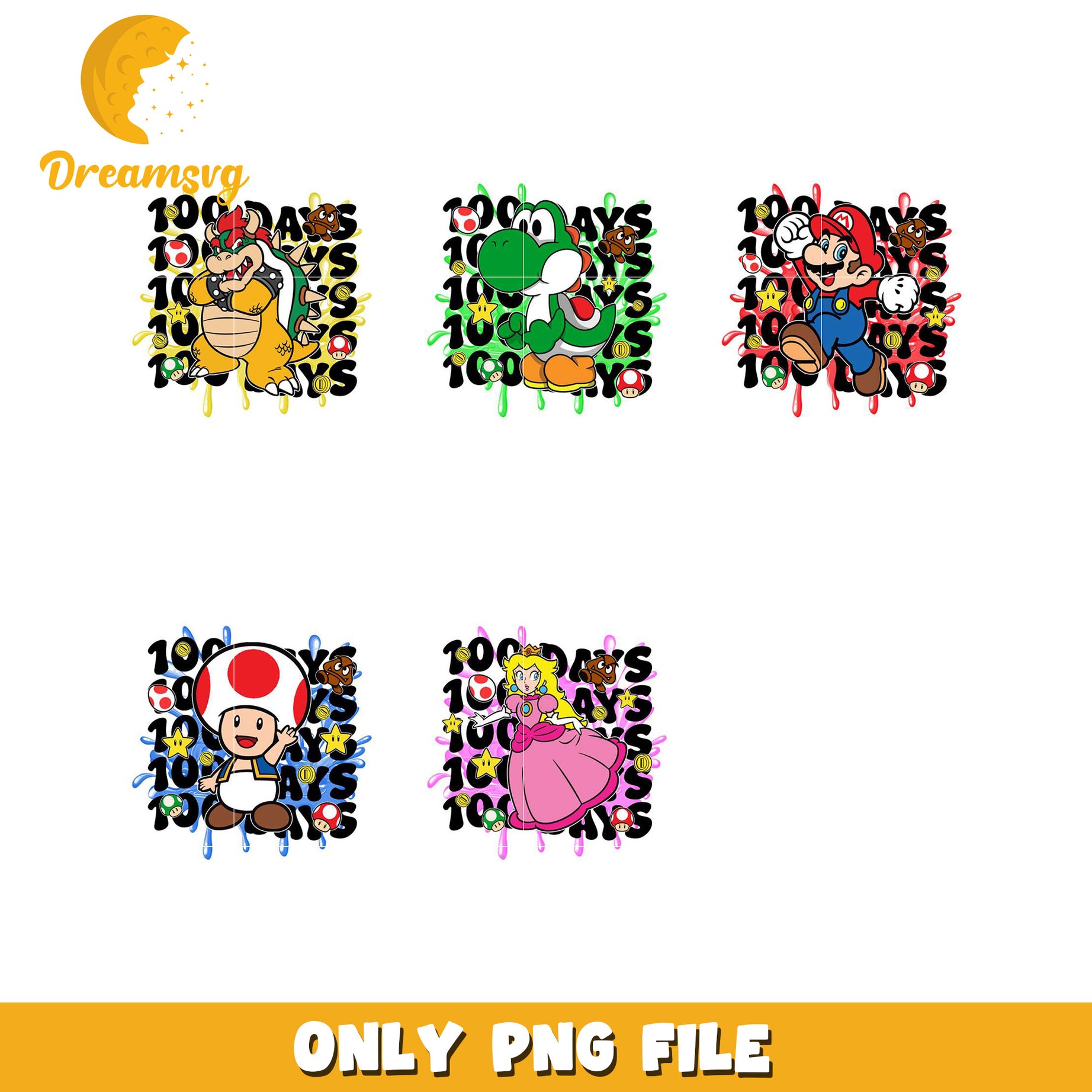 Mario PNG Bundle 100 Days of Fun