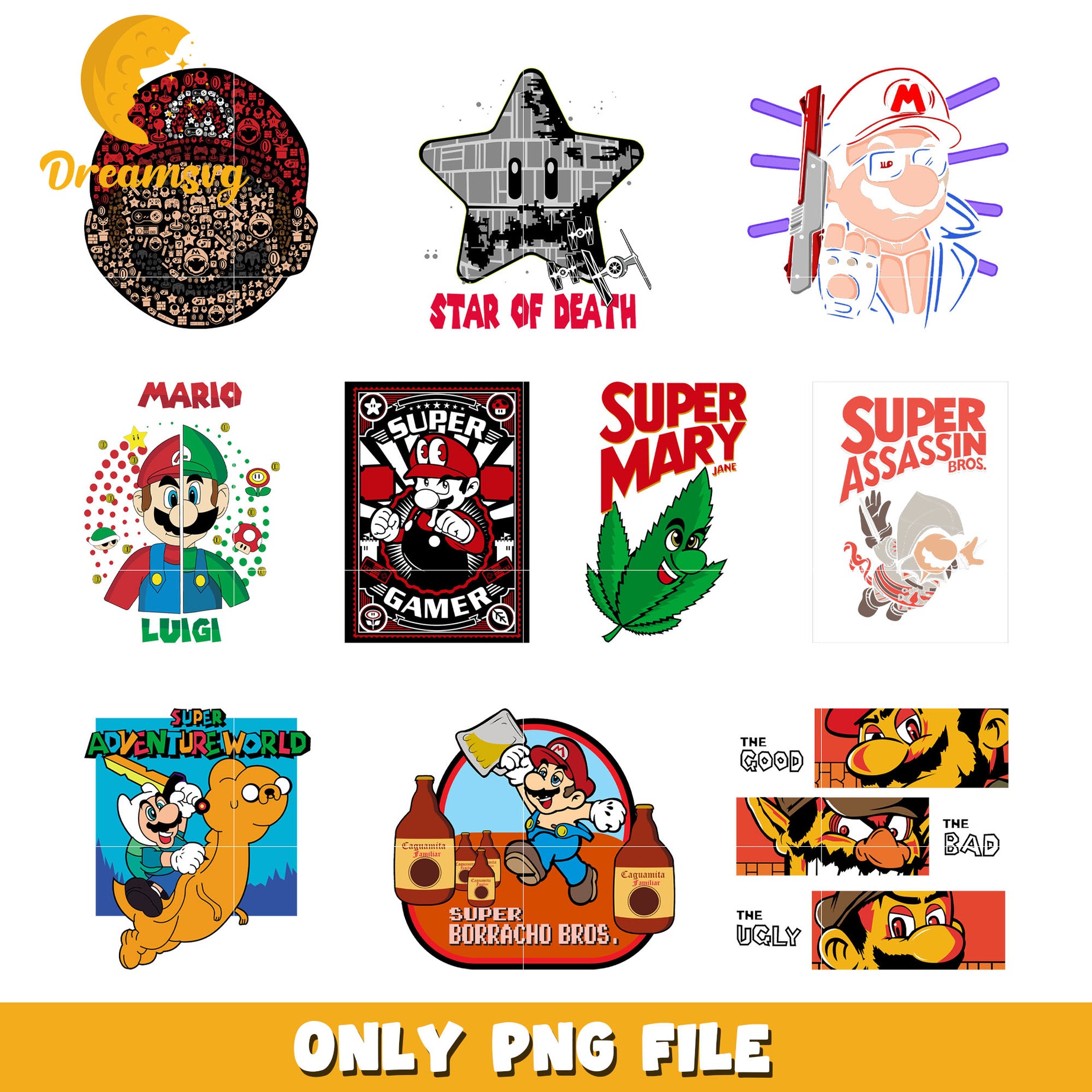 Super Mario world bundle png, Mario adventure world png