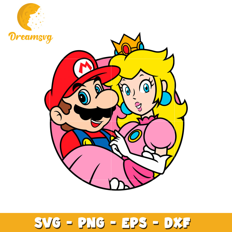 Mario Peach SVG PNG EPS DXF Files