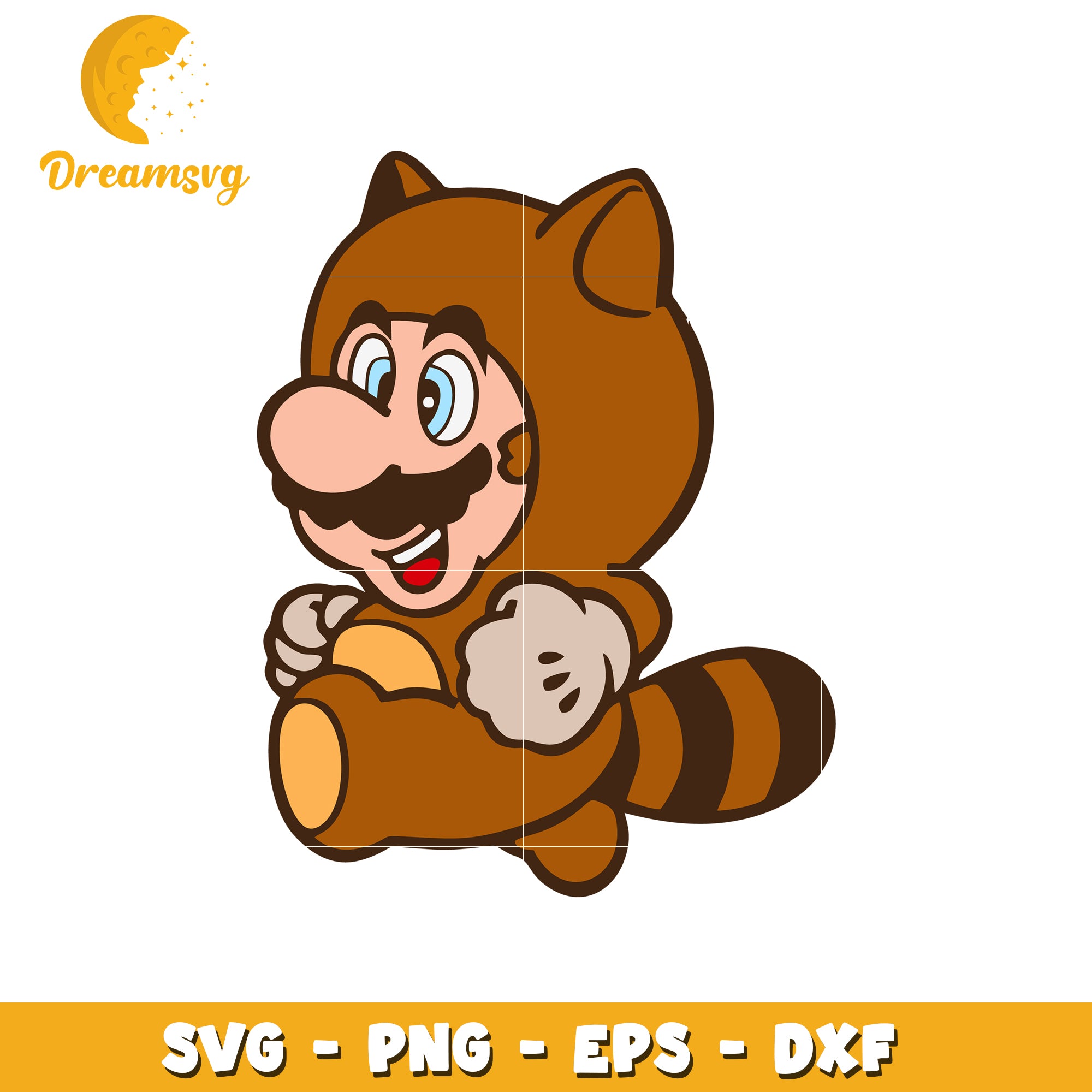 Mario Raccoon Costume SVG PNG EPS DXF