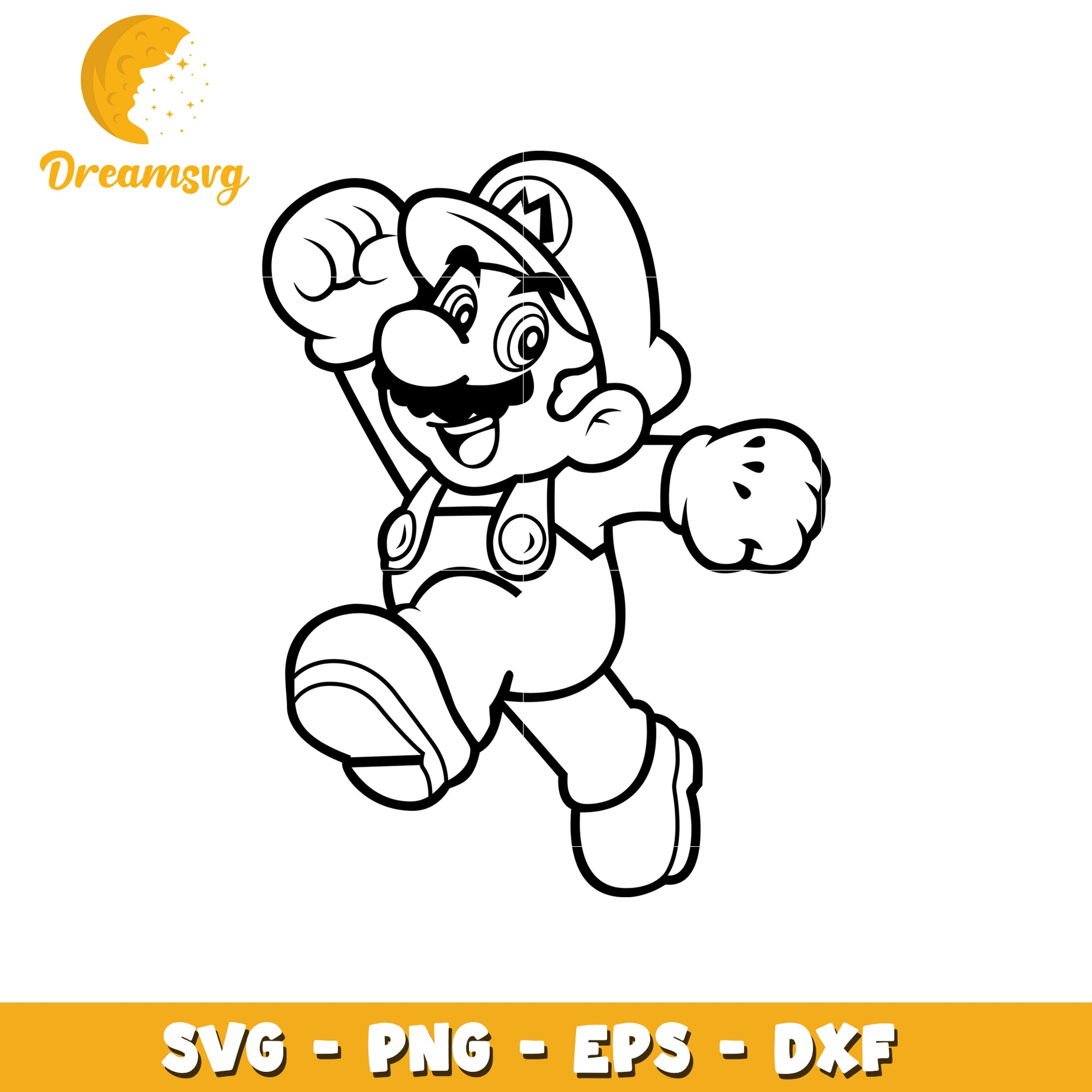 Mario SVG Cut File PNG, EPS, DXF