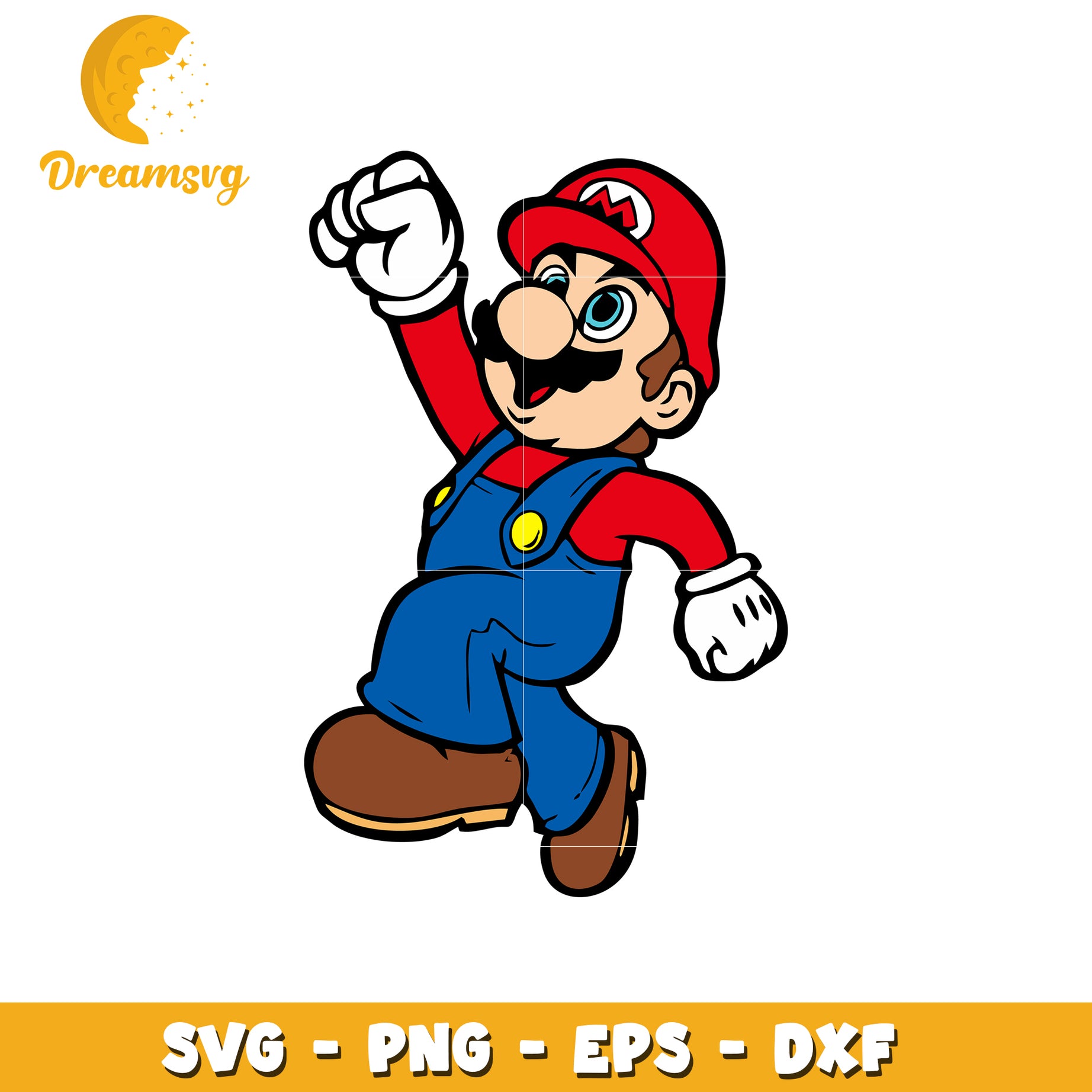 Mario SVG PNG EPS DXF Cut Files
