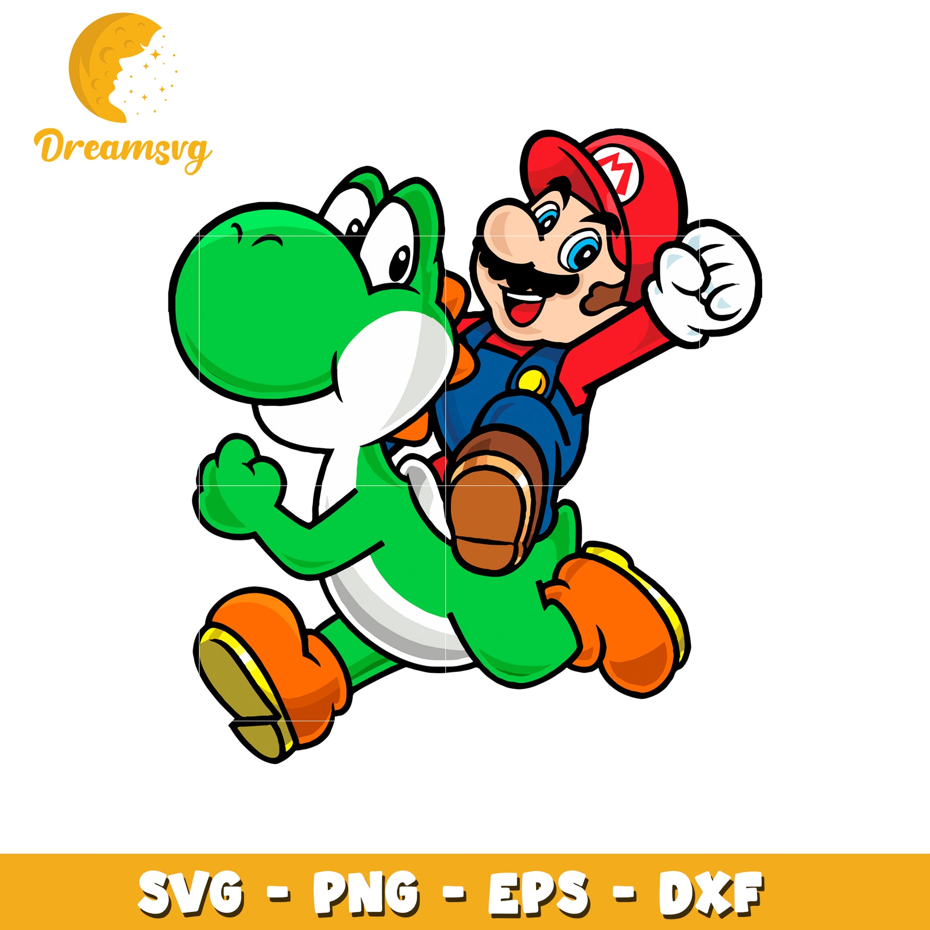 Mario Yoshi SVG PNG EPS DXF Cut File