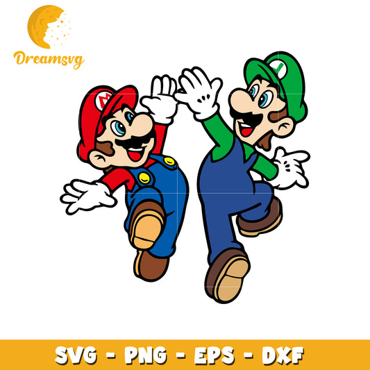 Mario & Luigi High Five SVG PNG EPS DXF