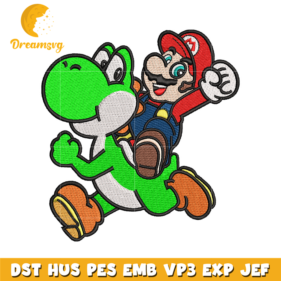 Mario game embroidery design