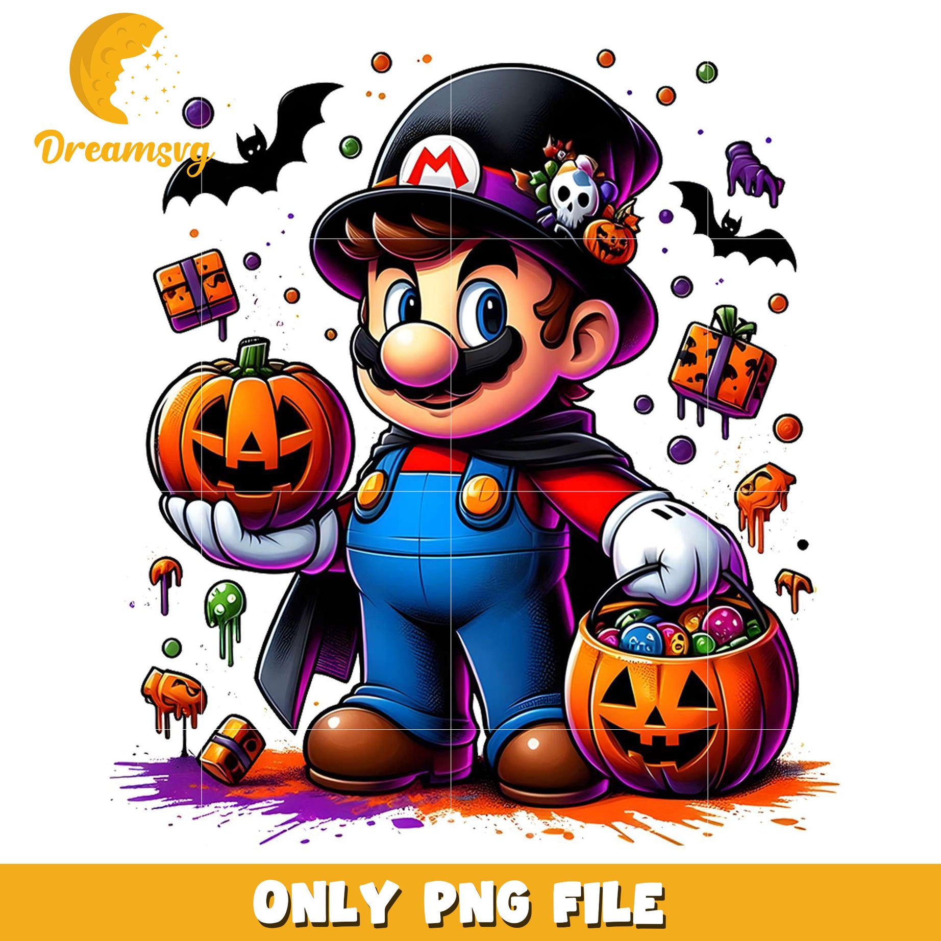 Mario halloween candy png, halloween​​​​ toys png, cartoon characters png