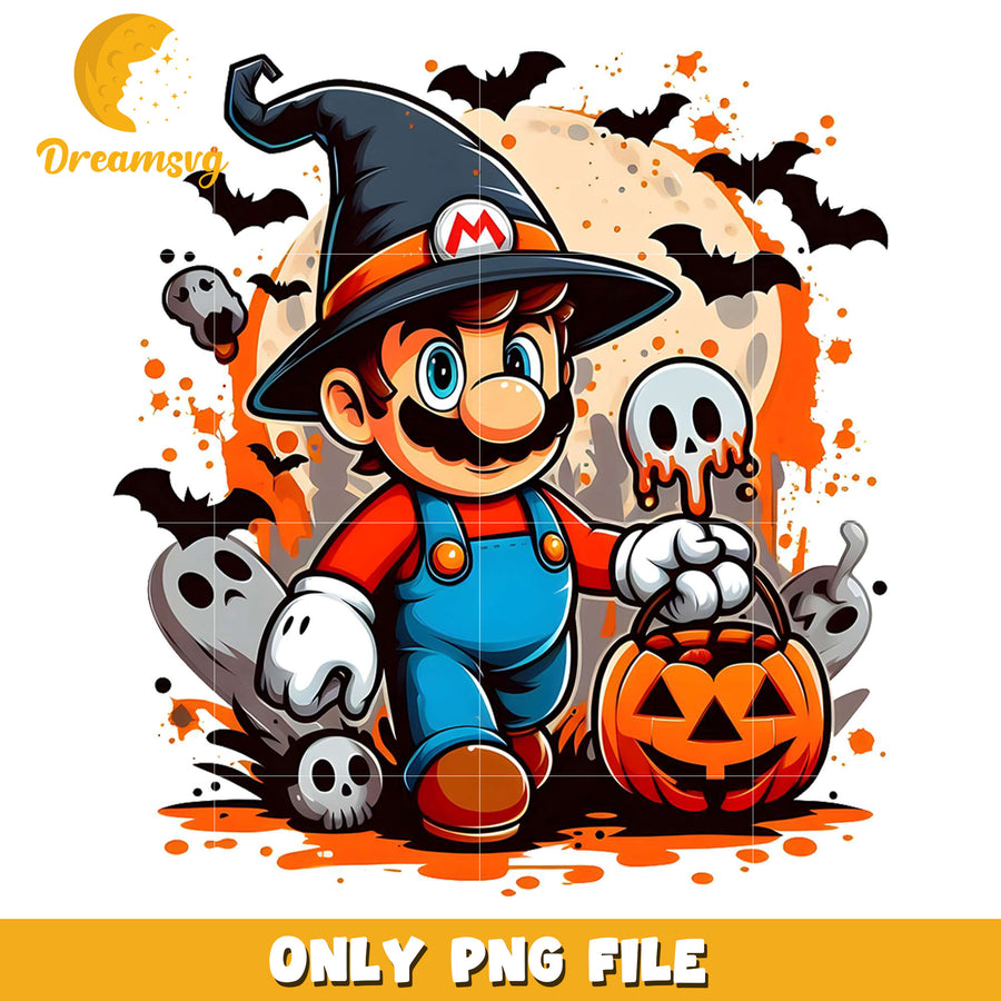 Mario halloween png, halloween​​​​ toys png, cartoon characters png