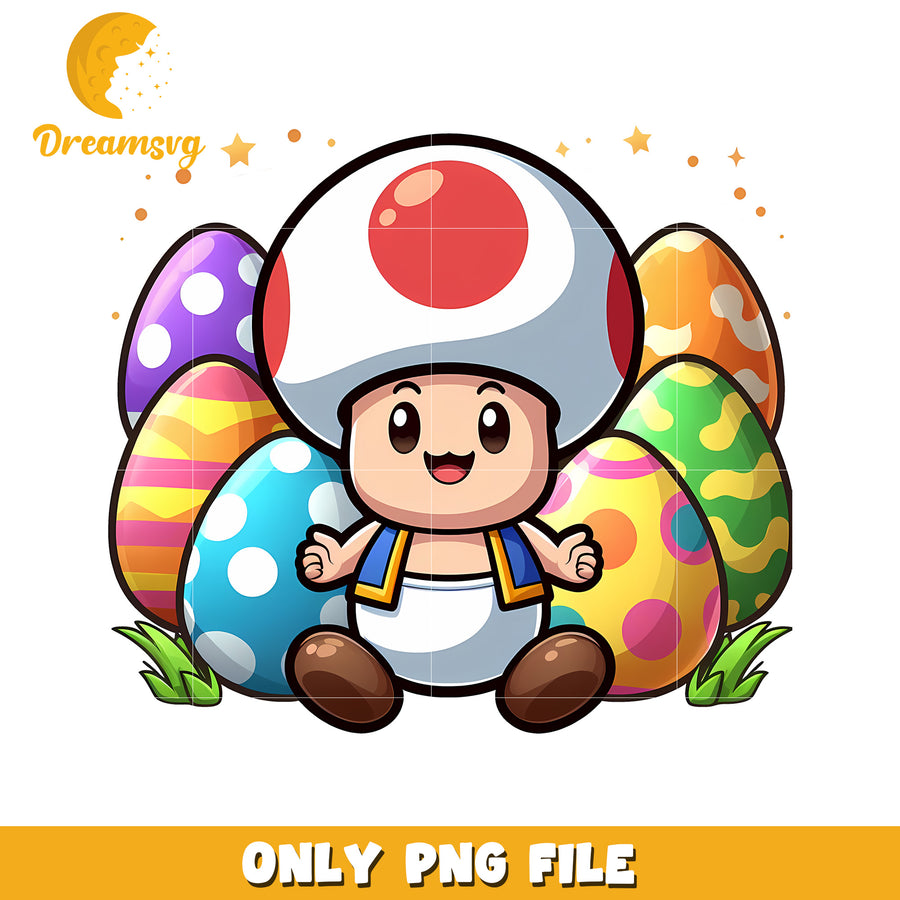 Mario toad character on easter day png, super mario character png
