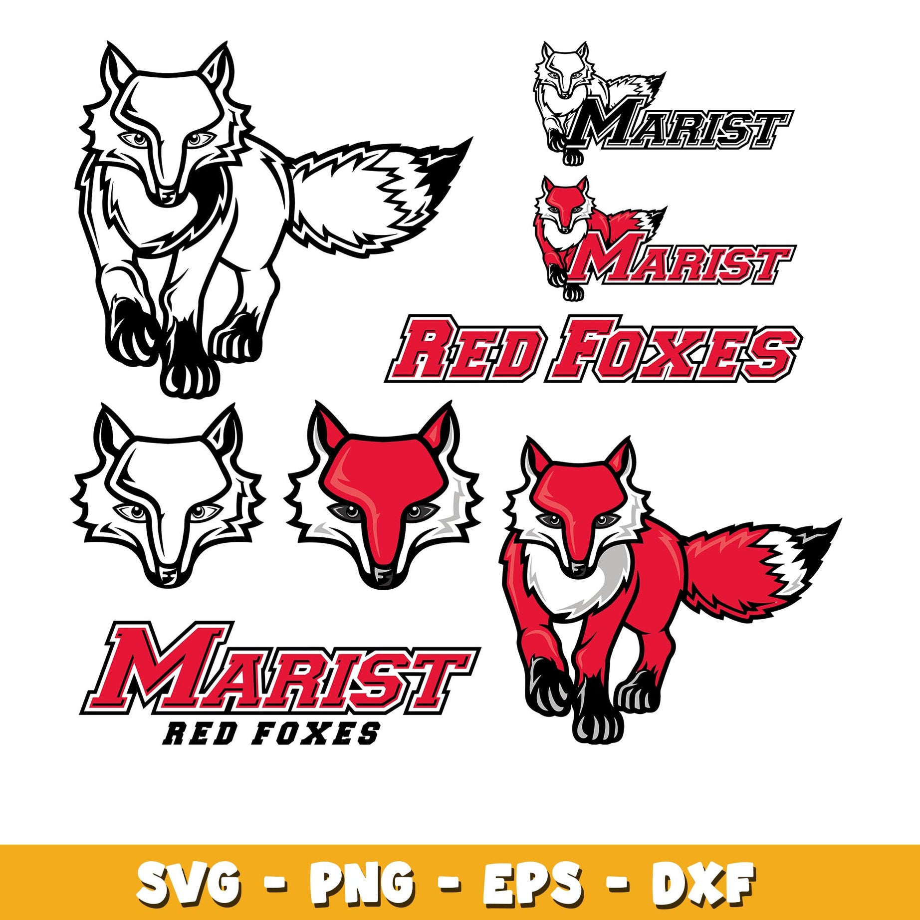 Marist red foxes Bundle svg, Marist red foxes logo svg, ncaa svg 