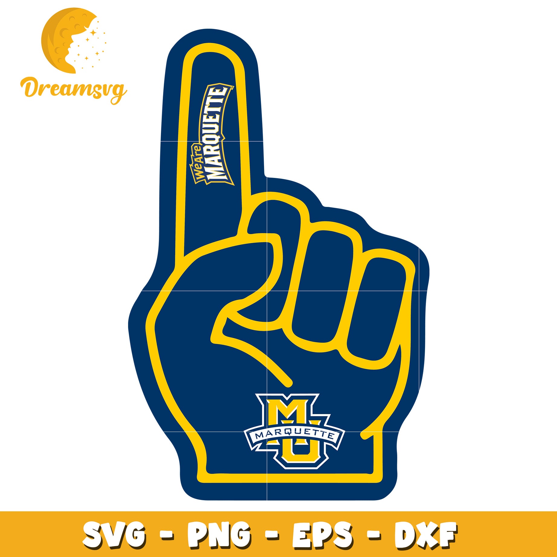 Marquette Foam Finger SVG, PNG, EPS, DXF