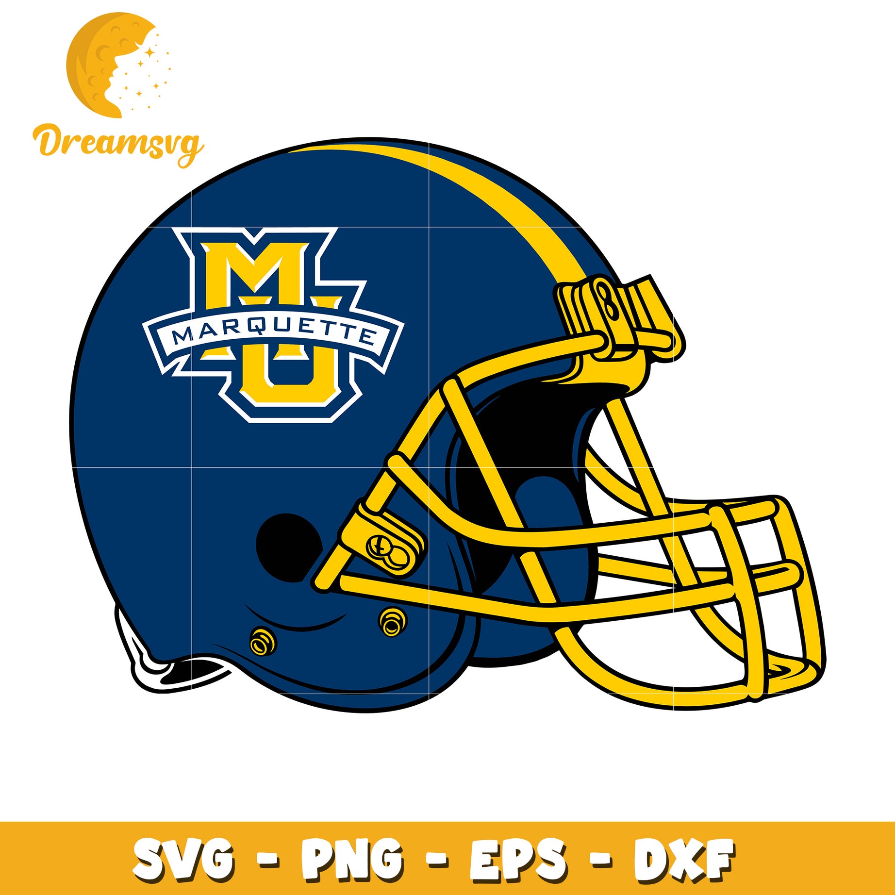 Marquette Football Helmet SVG PNG EPS DXF