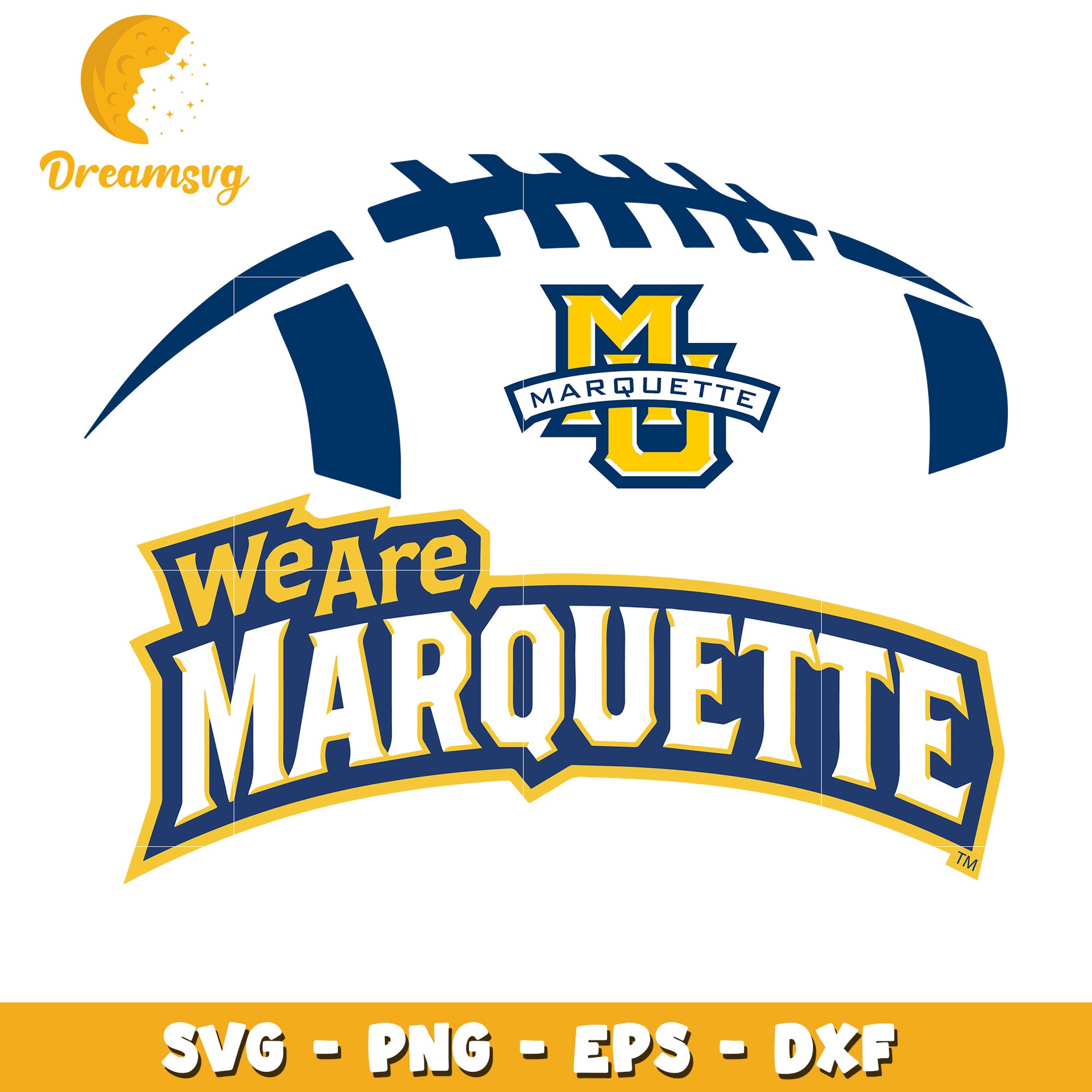 Marquette Football SVG PNG EPS DXF