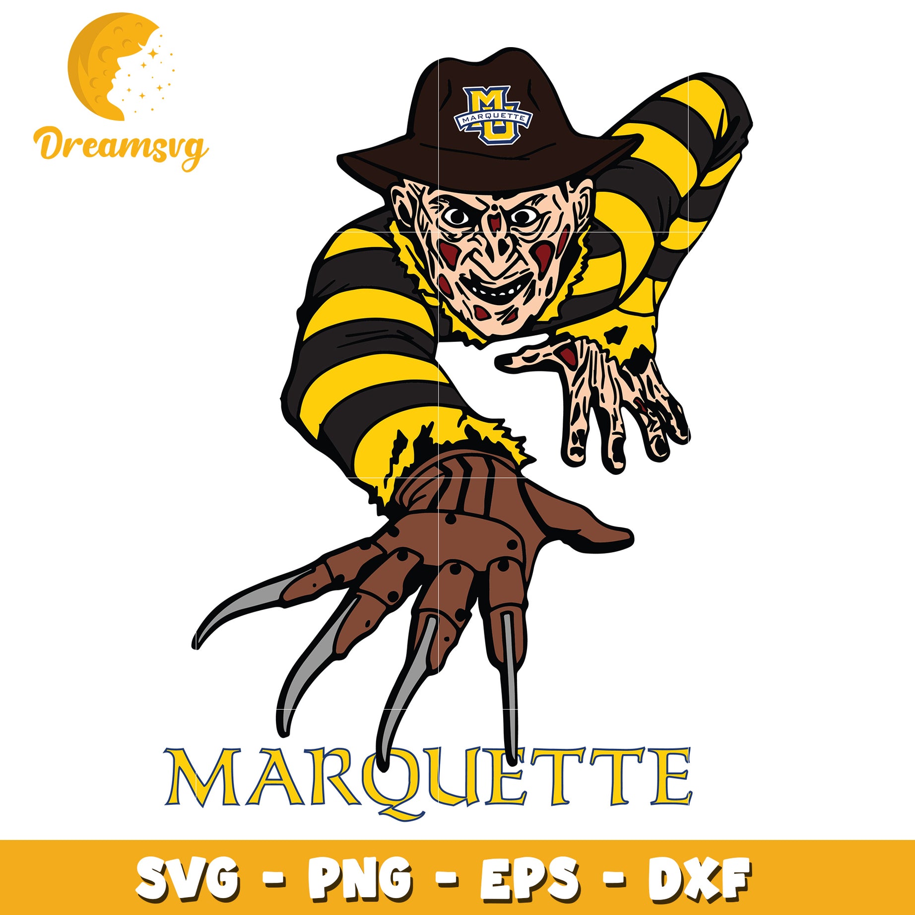 Marquette Freddy Krueger SVG Cut File