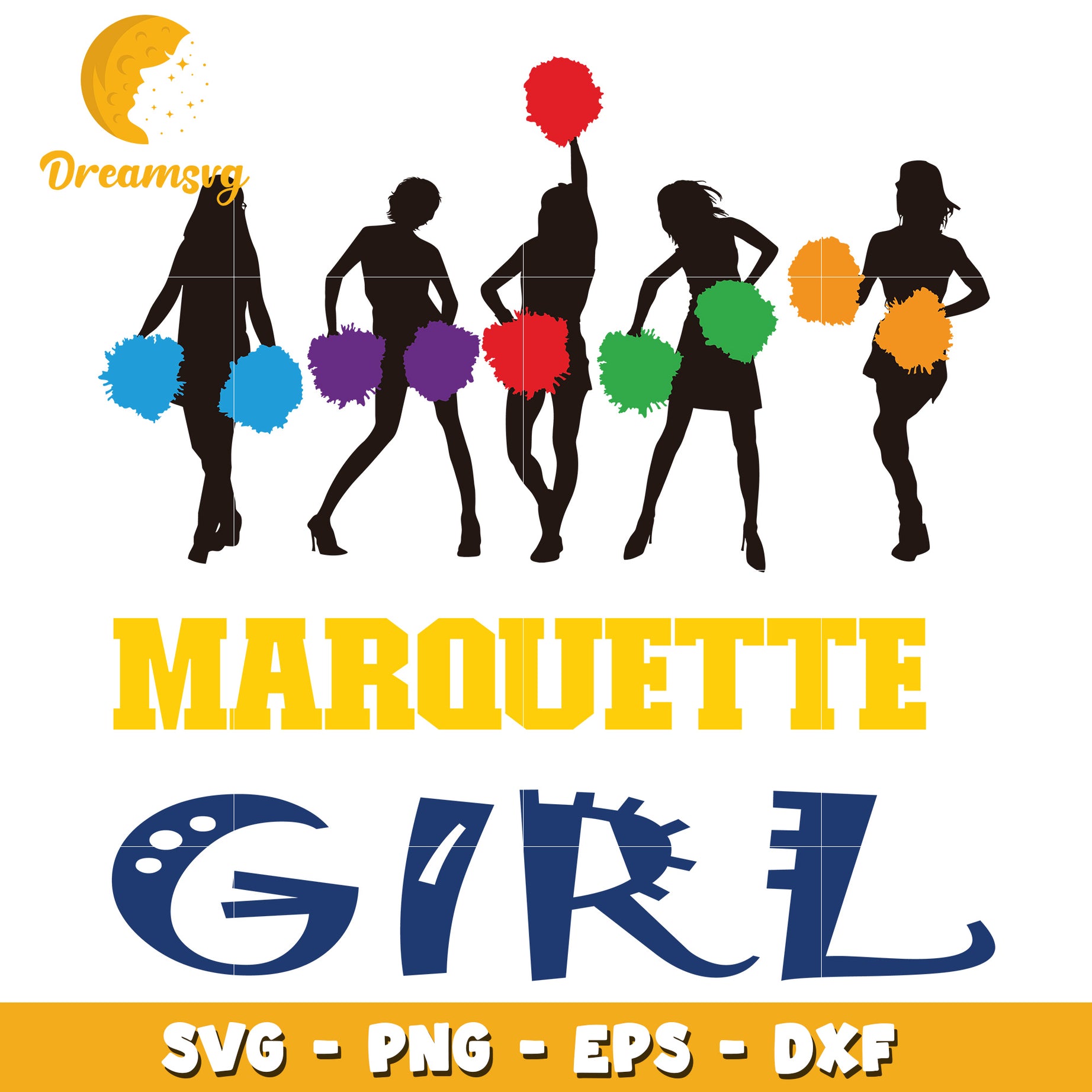 Marquette Girl Cheerleader SVG PNG EPS DXF