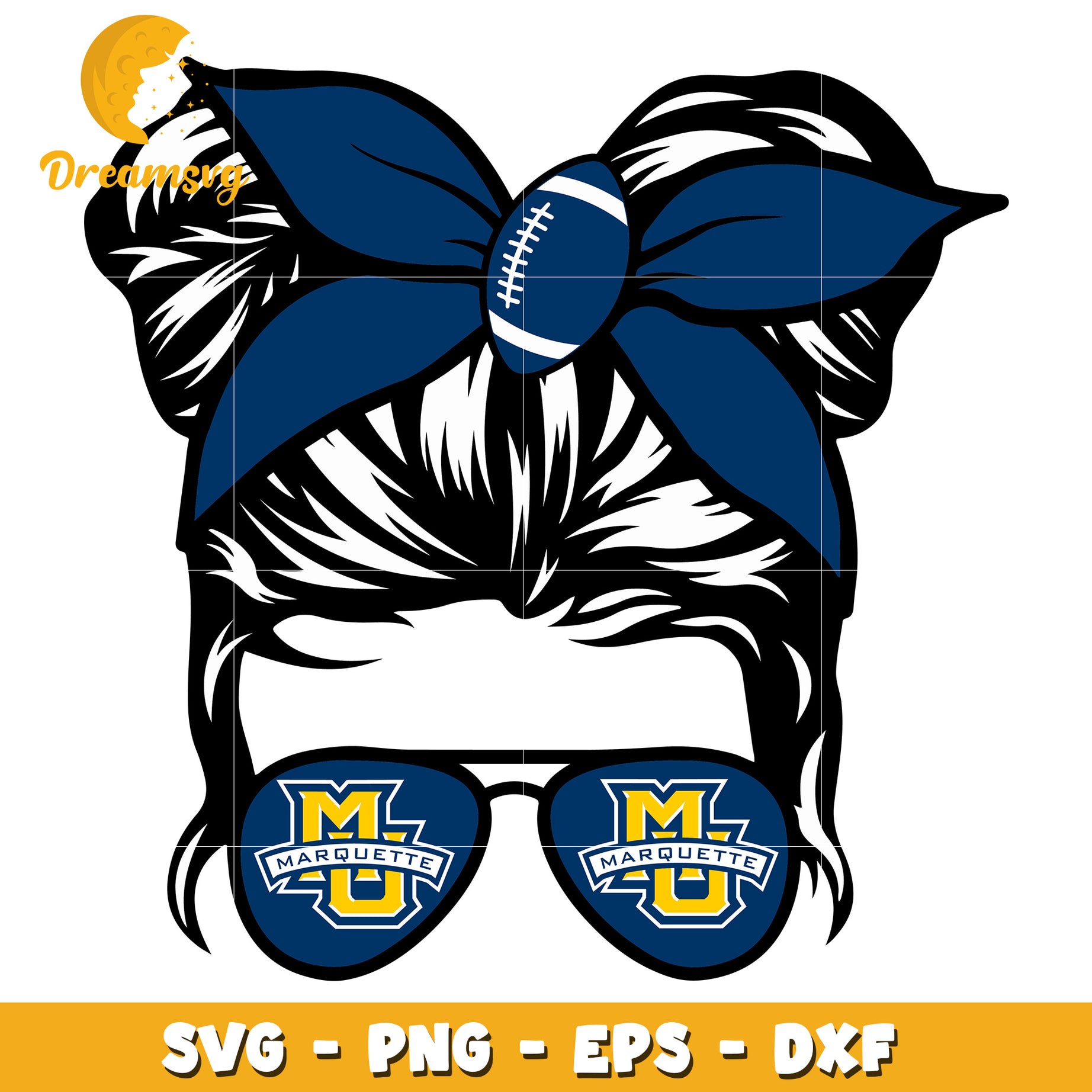 Marquette Girl Hair Bow SVG PNG EPS DXF