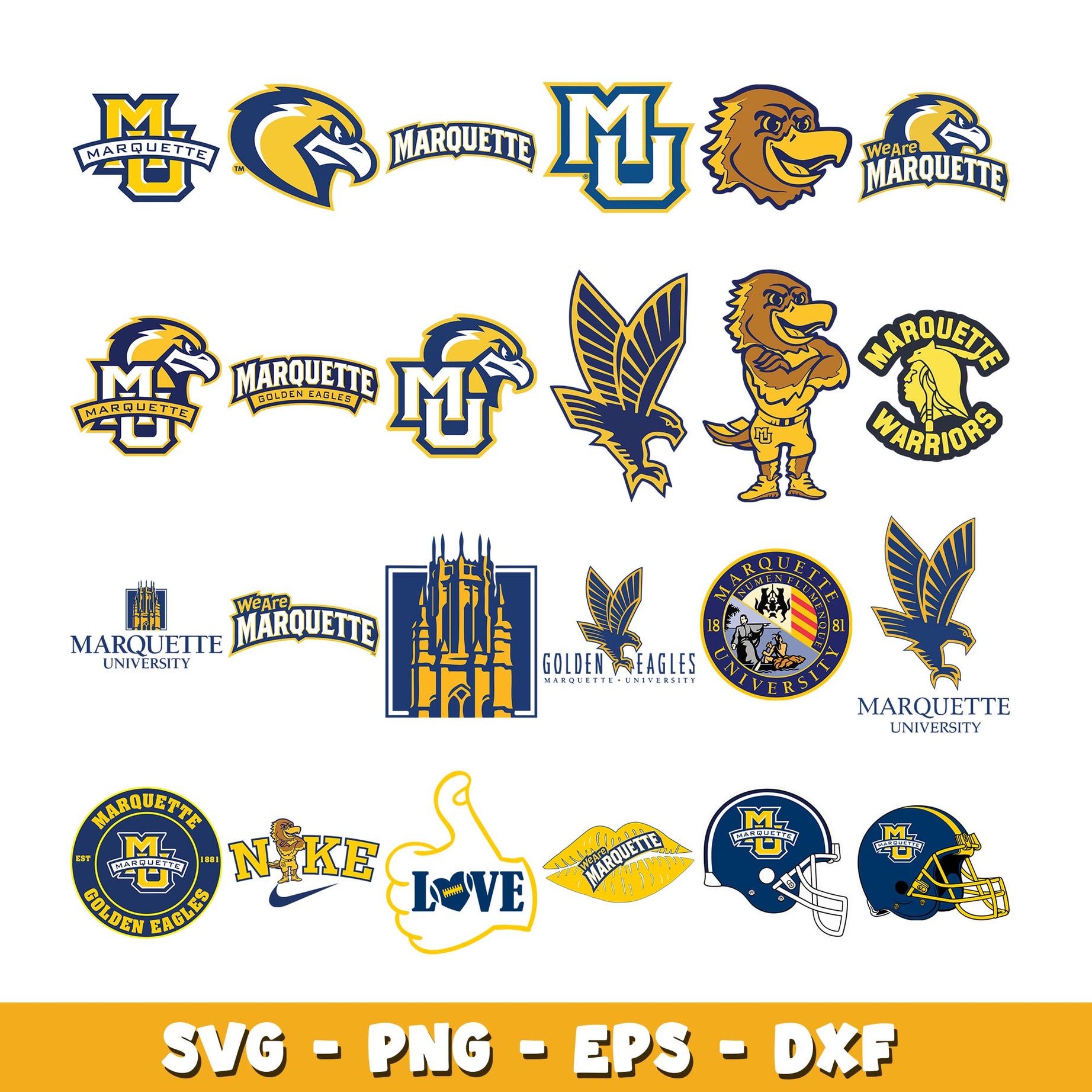 Logo Marquette Golden Bundle svg, Marquette Golden logo svg, ncaa svg  