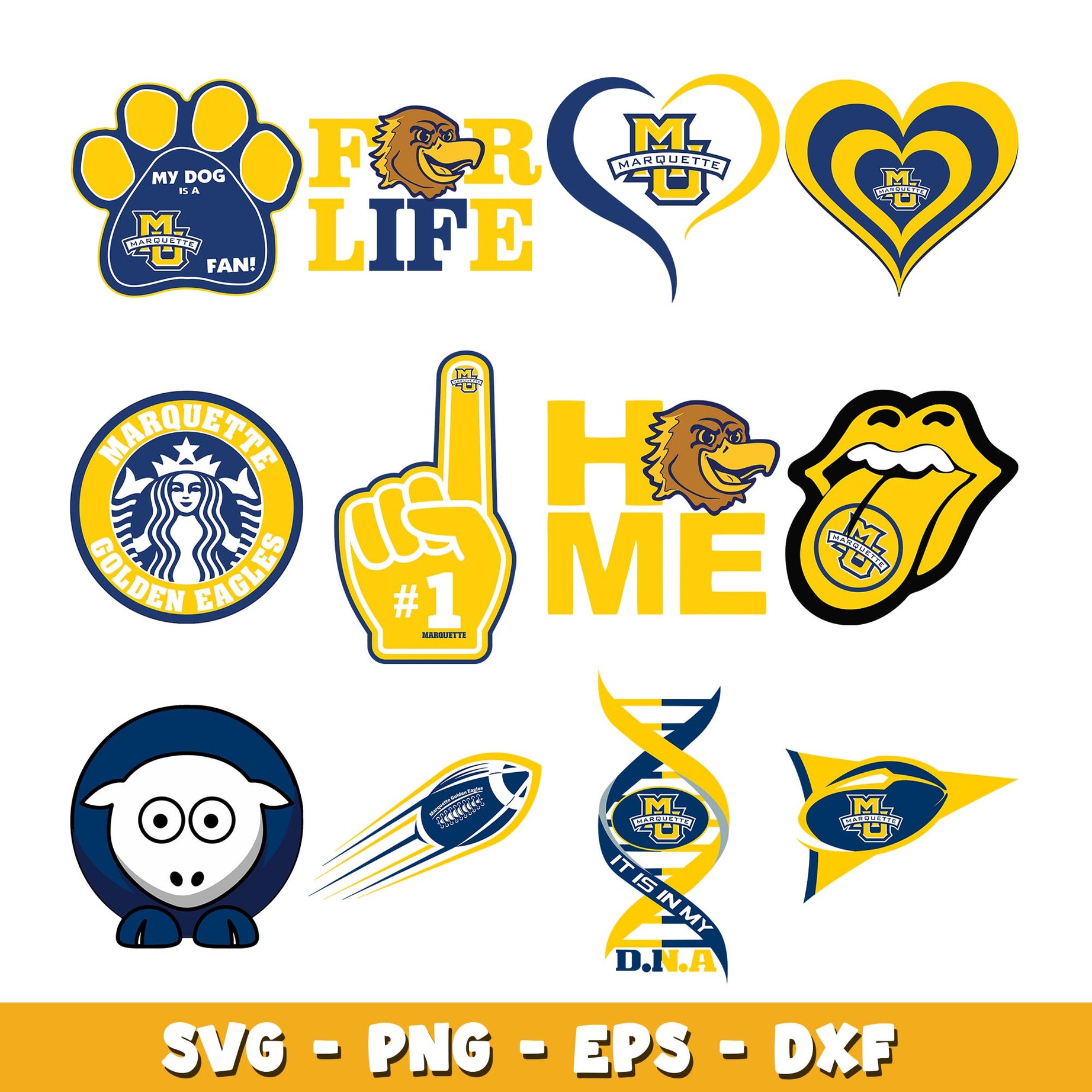 Marquette Golden Bundle svg, Marquette Golden logo svg, ncaa svg 