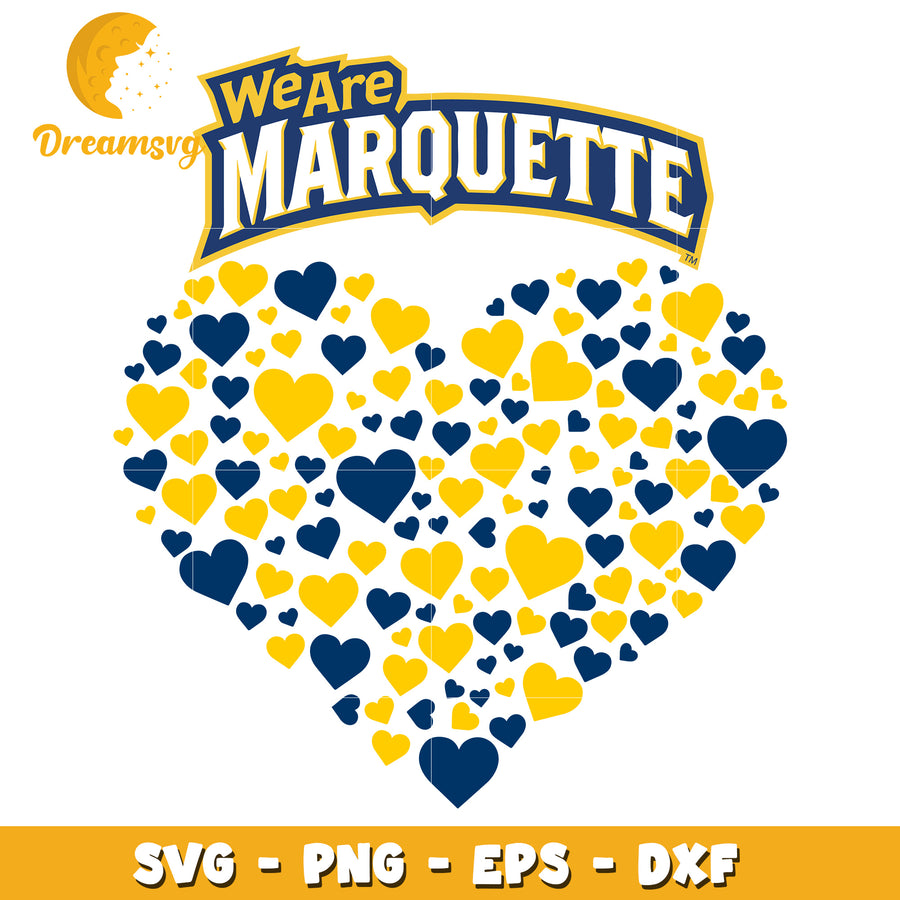 Marquette Heart SVG PNG EPS DXF Cut File